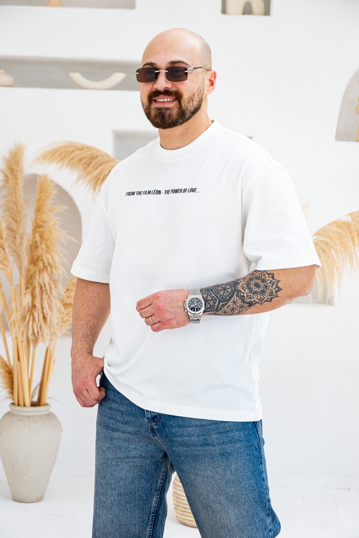Leon & Mathilda Sırt Baskılı Oversize T-Shirt (TSB78)