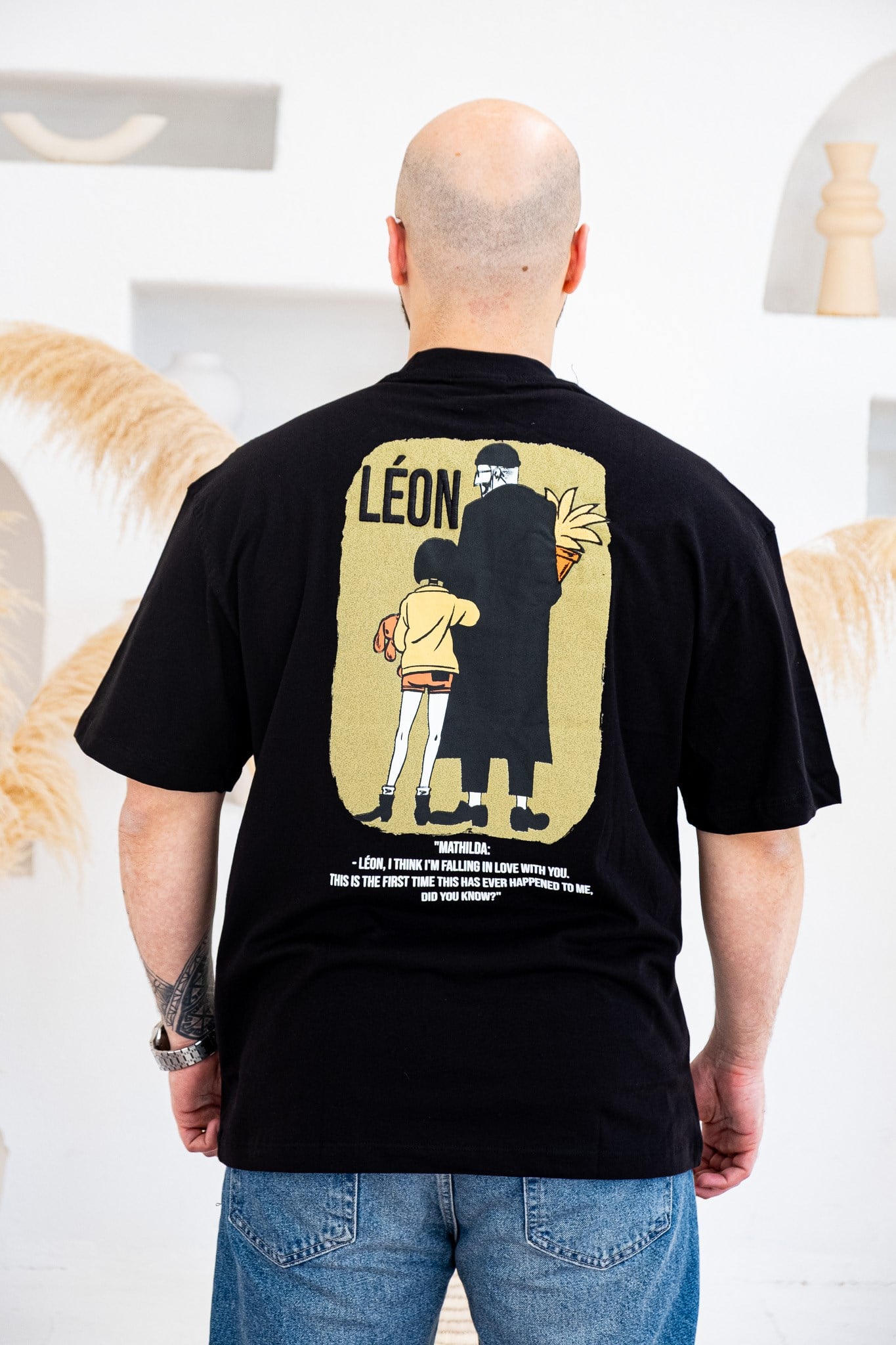 Leon & Mathilda Sırt Baskılı Oversize T-Shirt (TSS78)