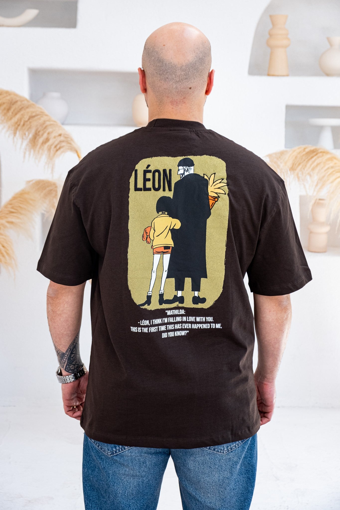 Leon & Mathilda Sırt Baskılı Oversize T-Shirt (TSKA78)