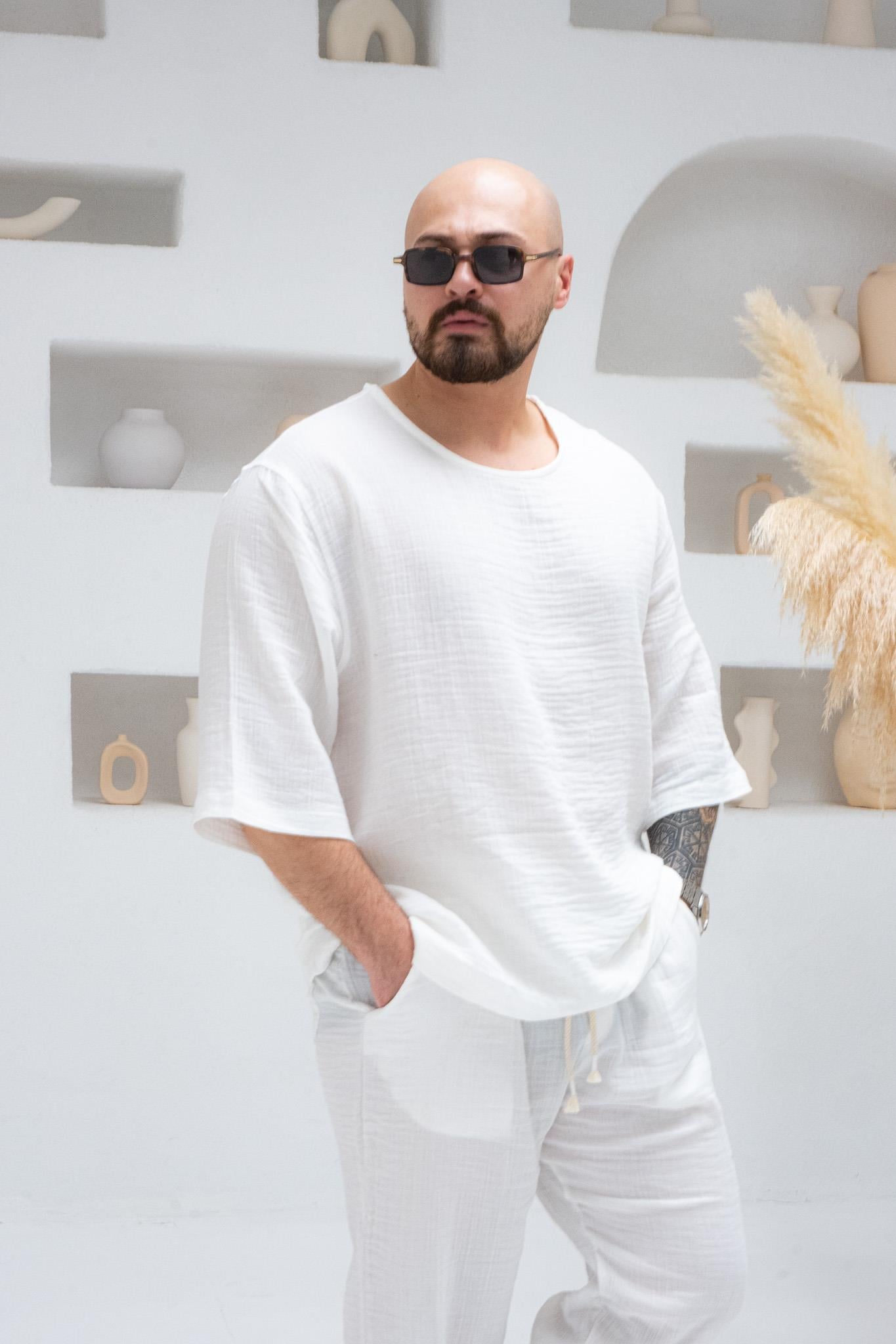 Müslin Kumaş Oversize Fakir Kol Alt Üst Takım (TKB35)