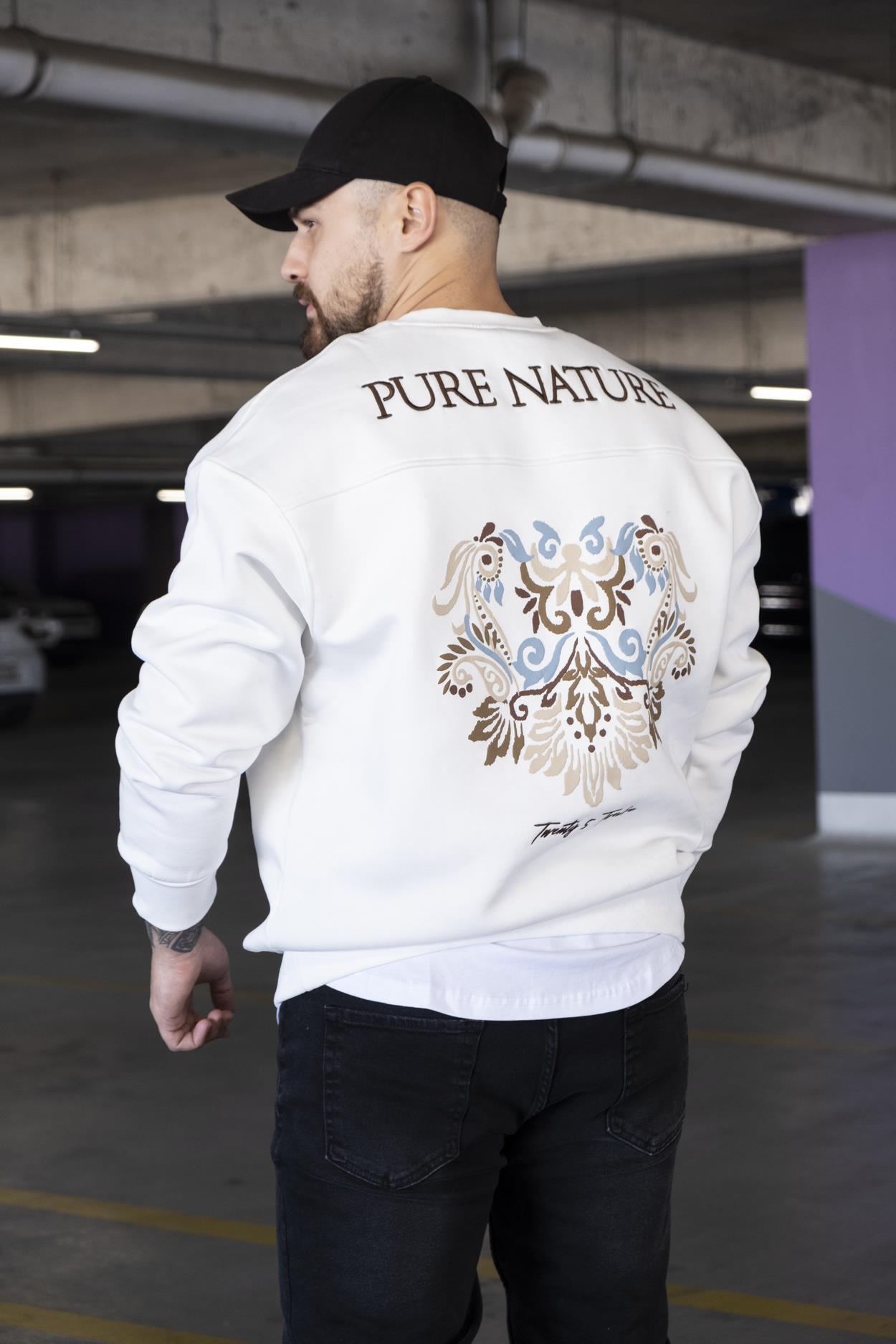 Oversize Baskılı Şardonlu Sweatshirt (SVTB15)