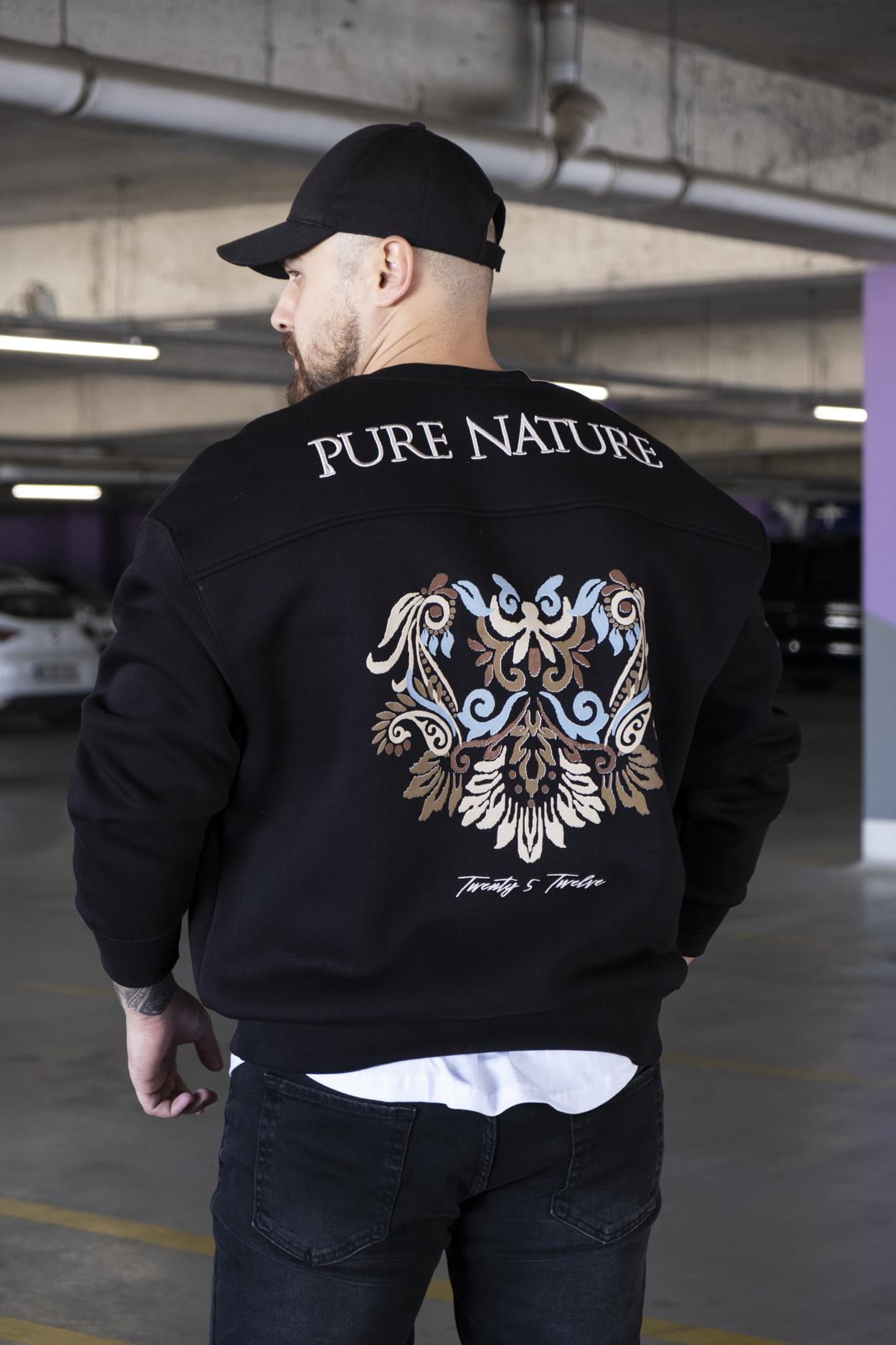 Oversize Baskılı Şardonlu Sweatshirt (SVTS15)