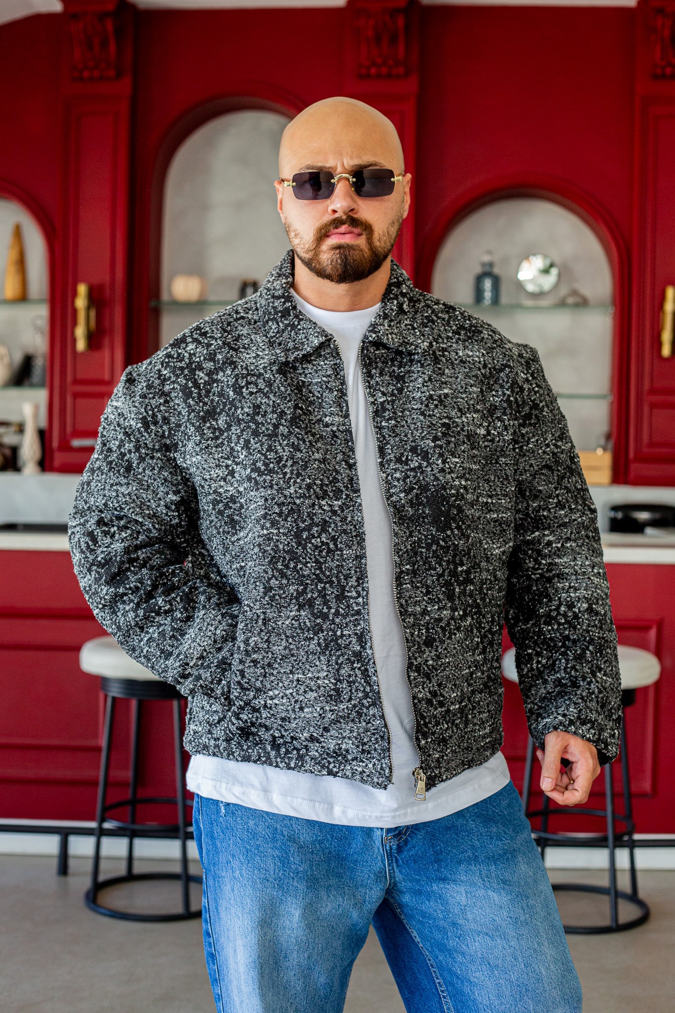 Oversize İçi Dolgulu Rahat Kesim Ceket (MEVS76)