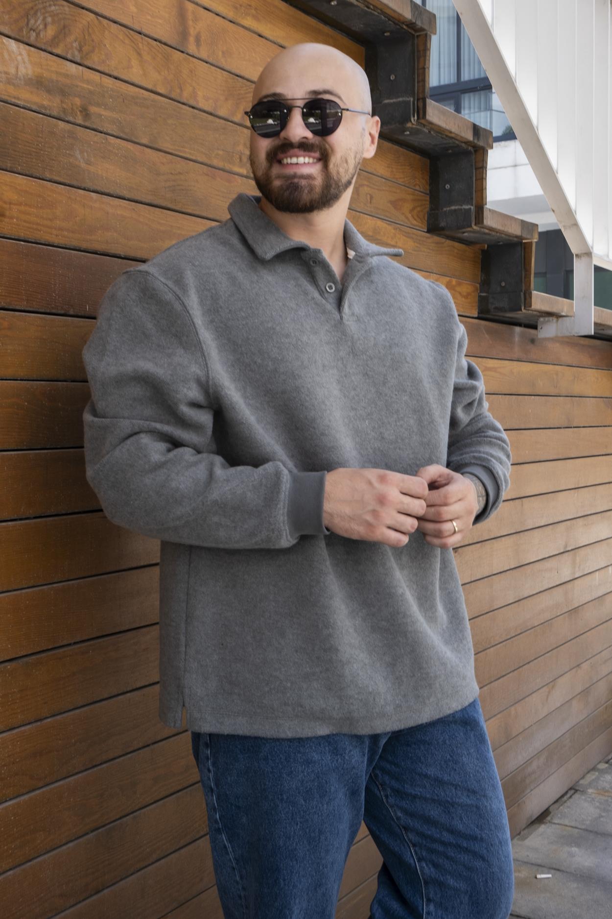 Oversize Polo Yaka Sweatshirt (SVTG17)