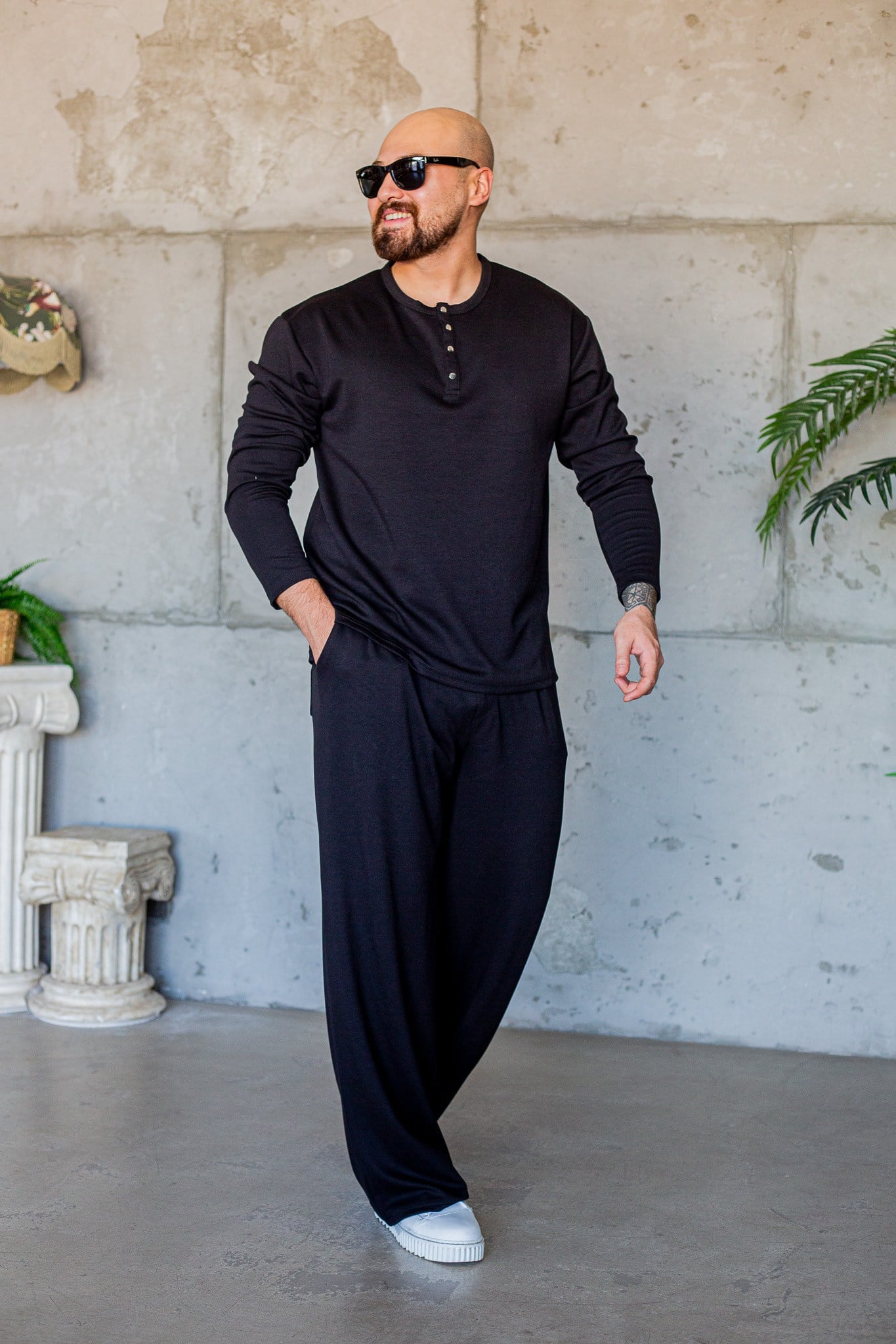 Oysho Kumaş Düğme Detaylı Sweat/Jogger Takım (TKS72)