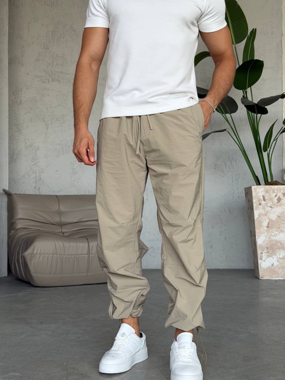 Paraşüt Kumaş Paçası Ayarlanabilir Lastikli Jogger (KOY67)