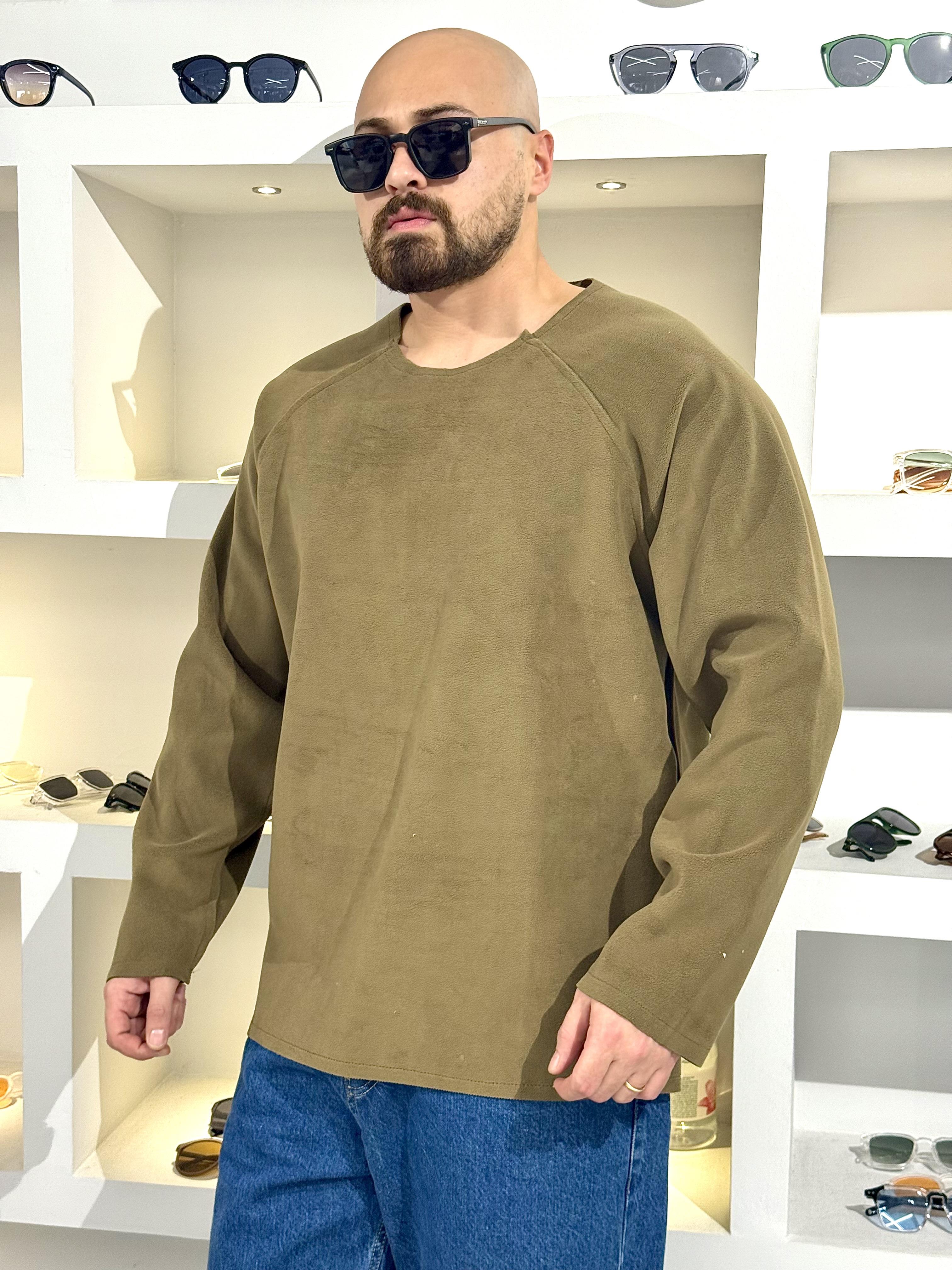 Pis Kesim Oversize Nubuk Sweatshirt (SVTH67)