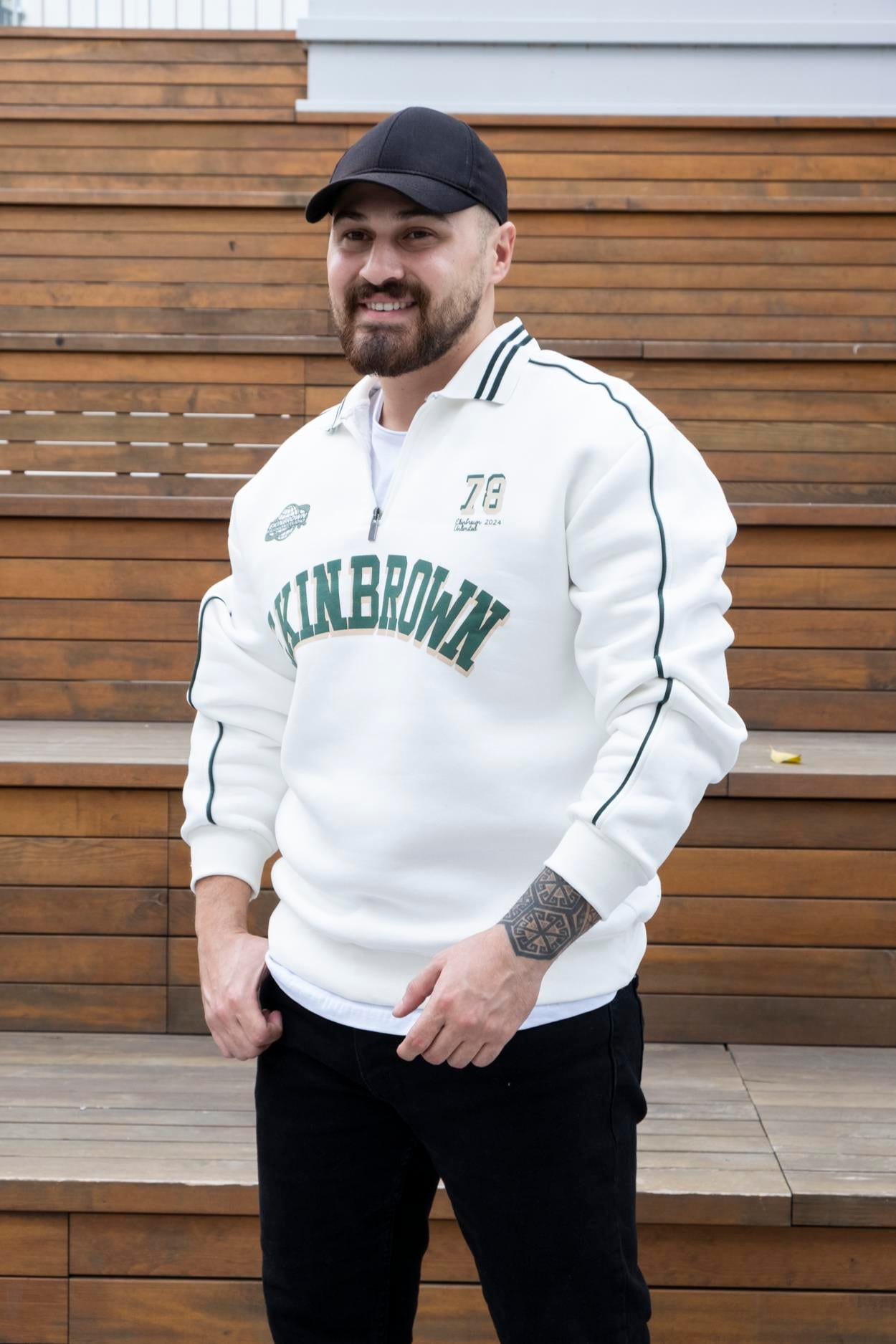 Polo Yaka Baskılı Üç İplik Sweatshirt (SVTB25)