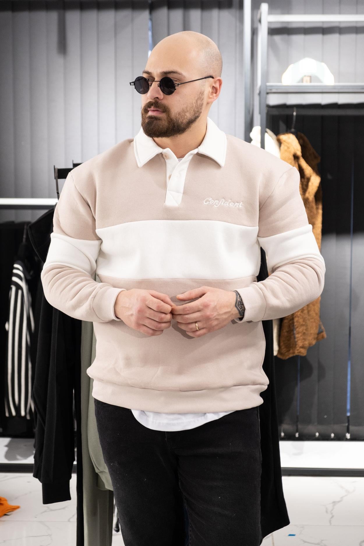 Polo Yaka Şardonlu Sweatshirt (K-SWTKB13)