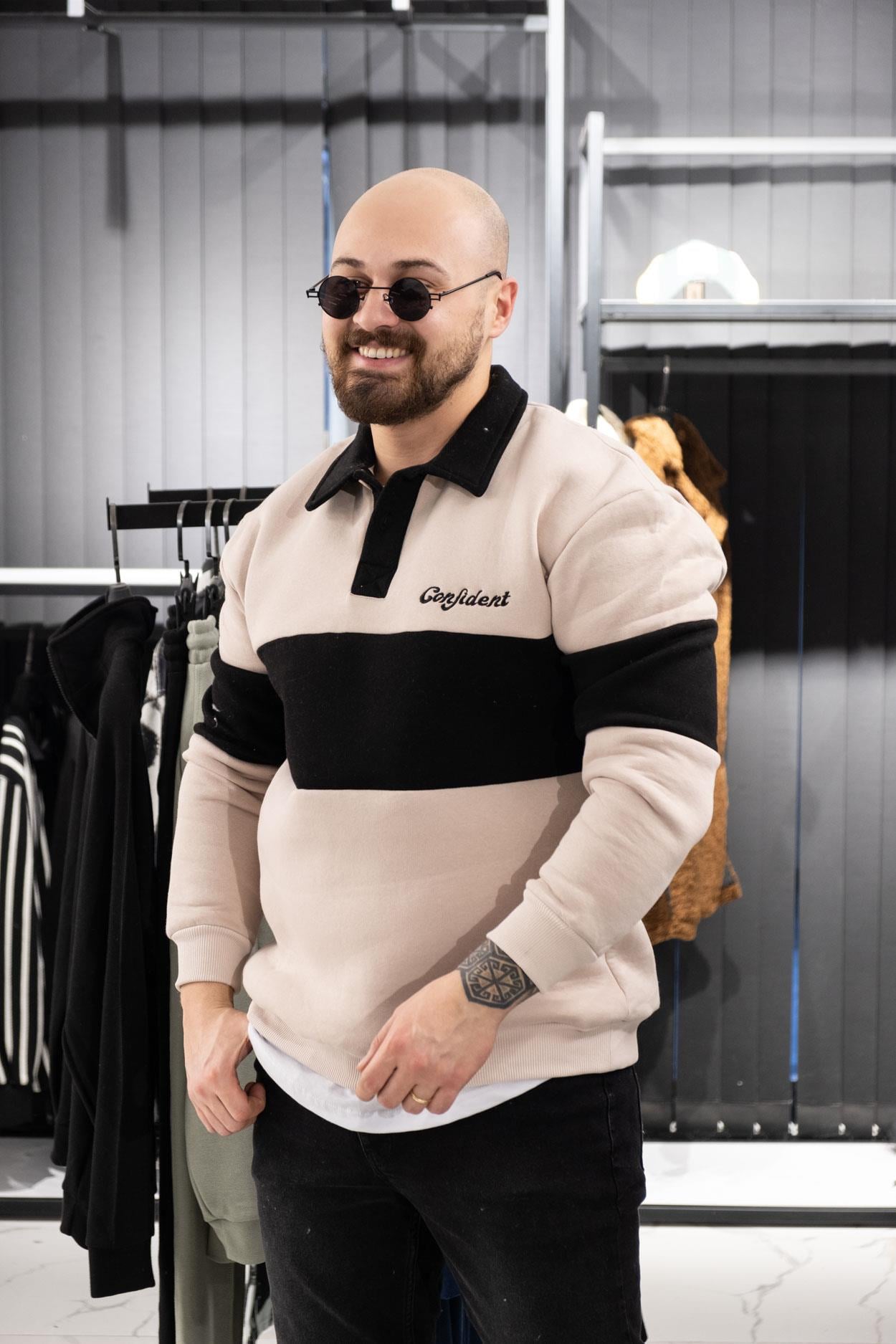 Polo Yaka Şardonlu Sweatshirt (K-SWTKS13)