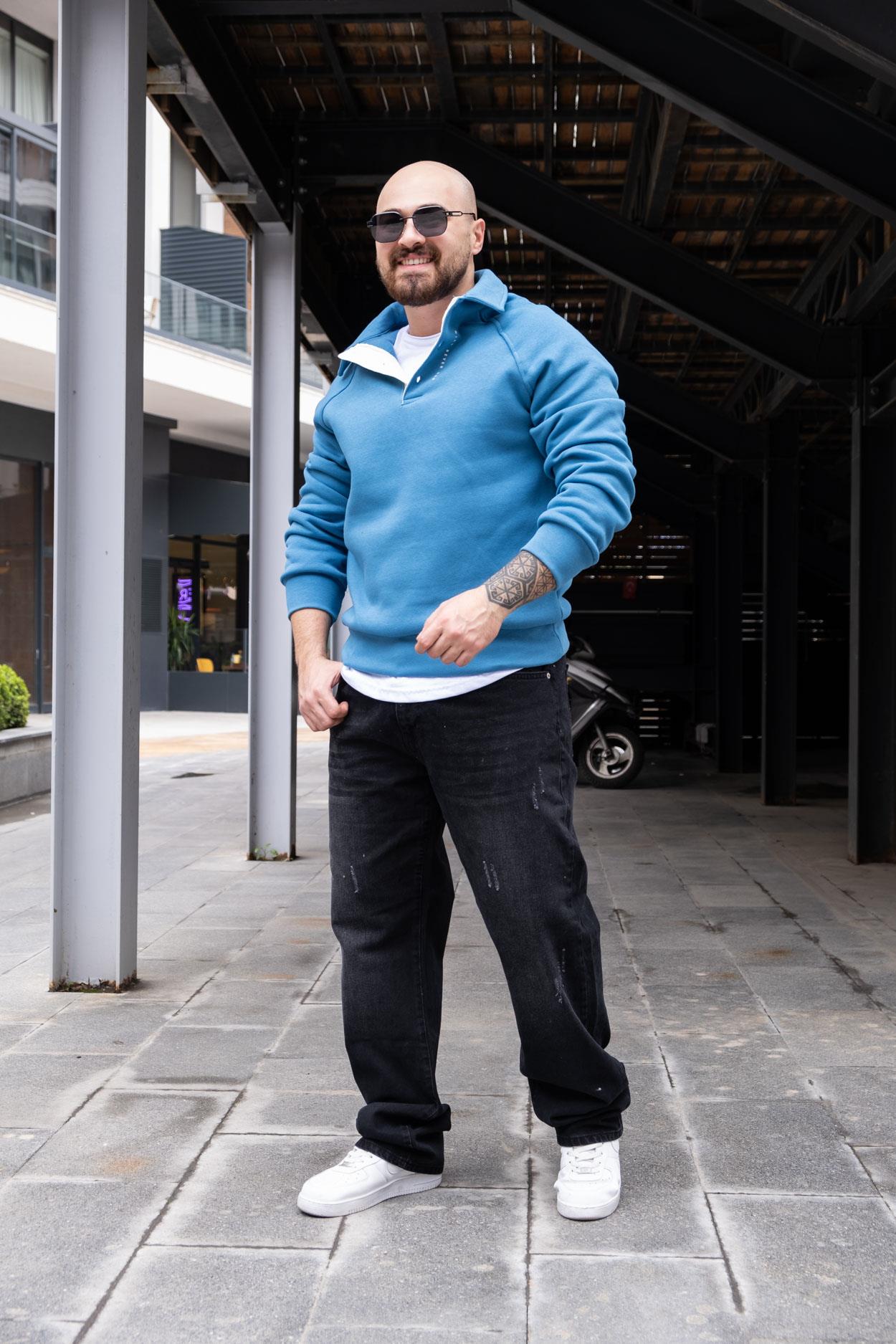 Polo Yaka Sırt Detaylı Sweatshirt (SVTM35)