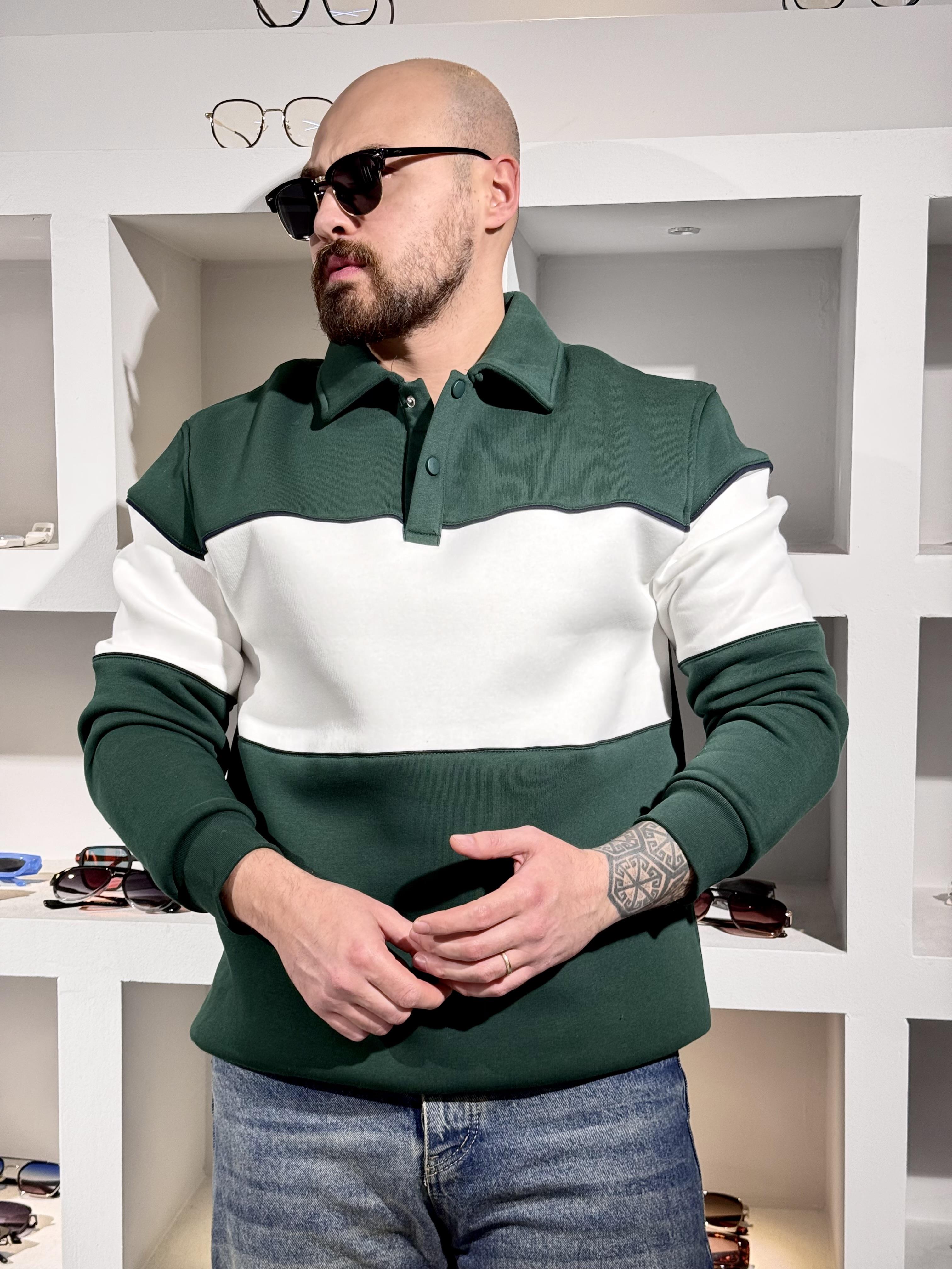 Polo Yaka Üç iplik Şardonlu Sweatshirt (SVTBY89)