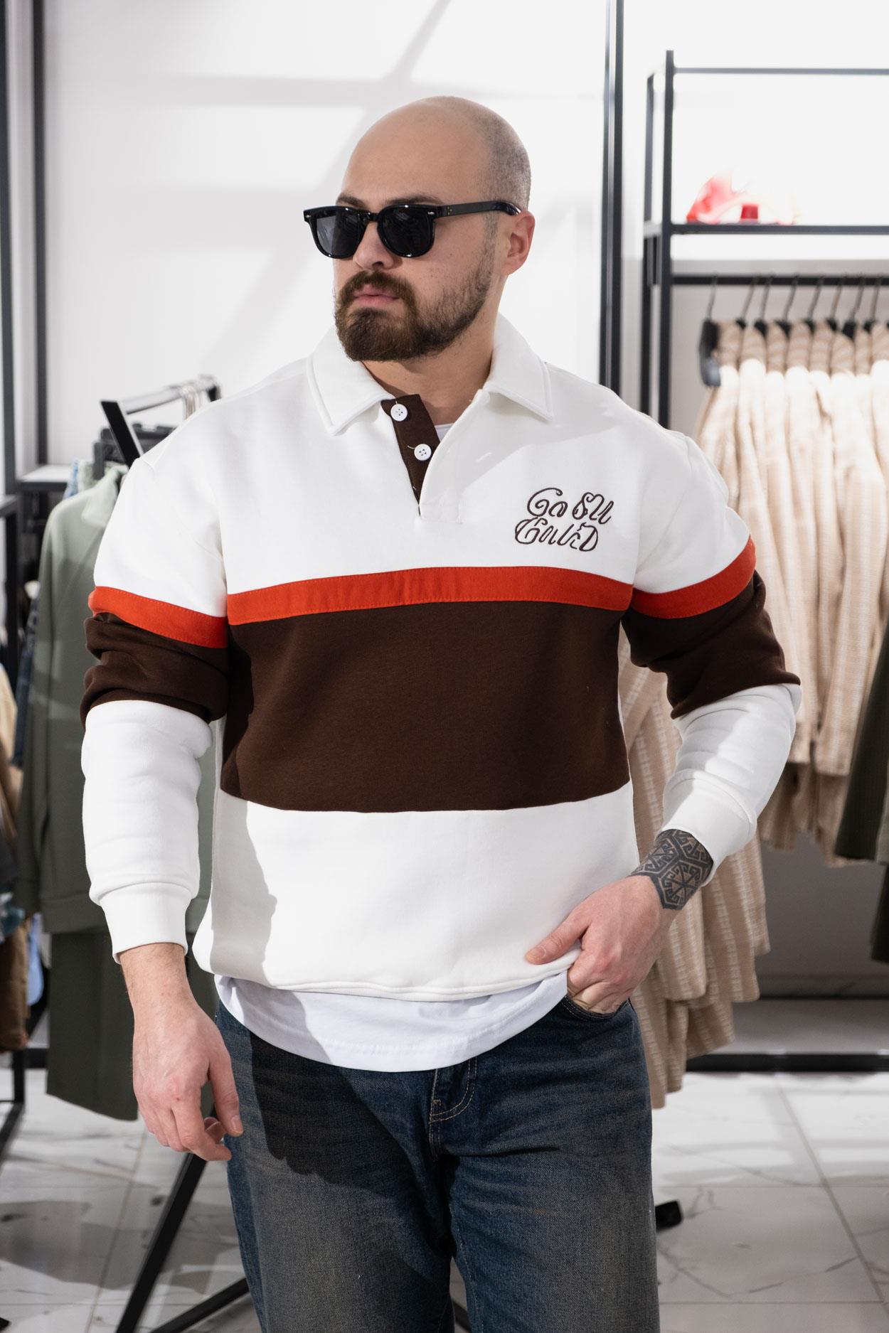 Polo Yaka Üç İplik Şardonlu Sweatshirt (K-SWTB35)