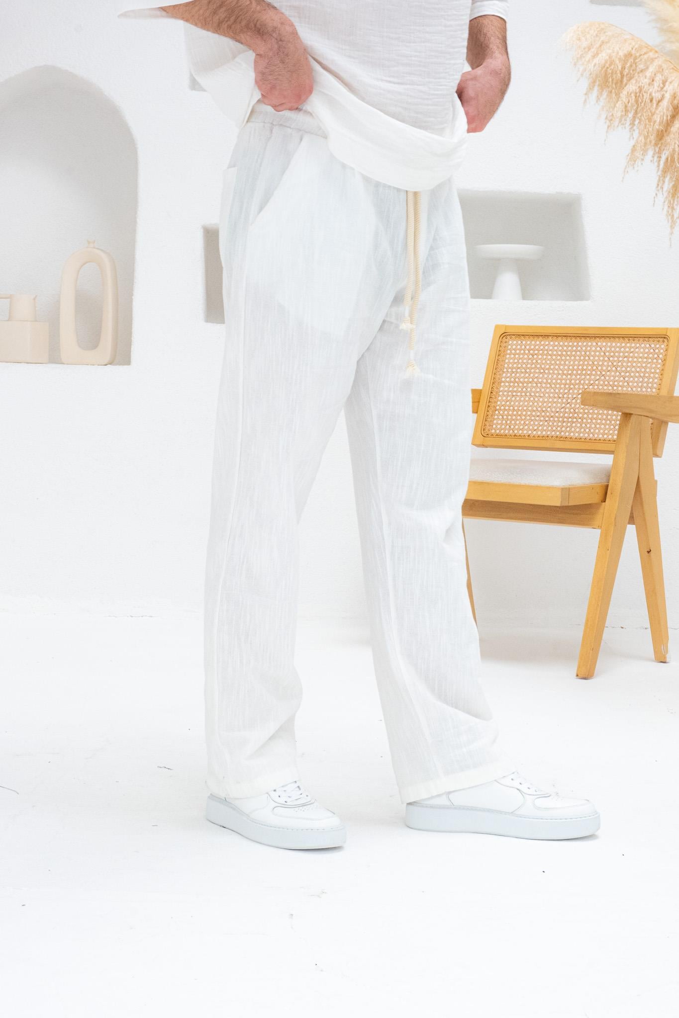 Rahat Kalıp Keten Baggy Pantolon (JGB29)
