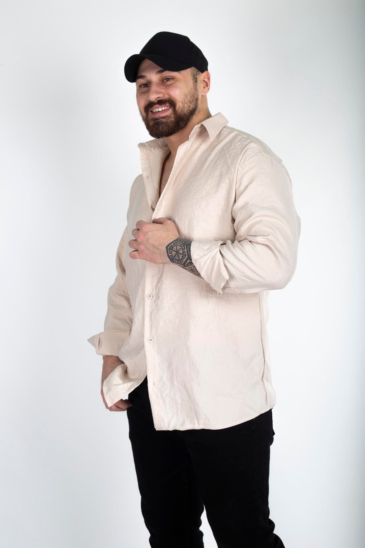 Rahat Kalıp Kırışık Kumaş Gömlek (GMK26)