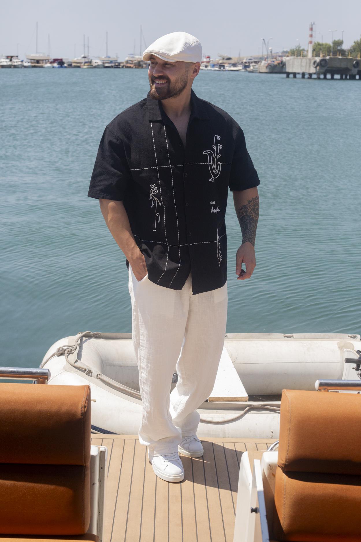 Rahat Kalıp Nakış Detaylı Gömlek (GMS74)