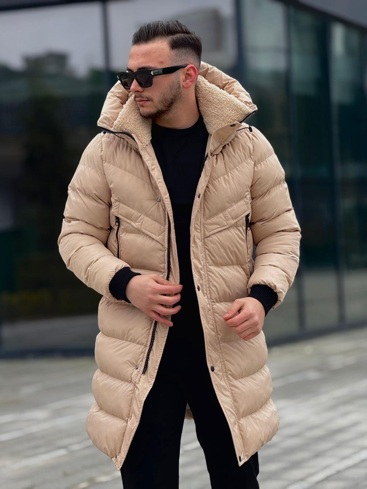 Rahat Kalıp Uzun Şişme Yüksek Yaka Mont (İGK03)