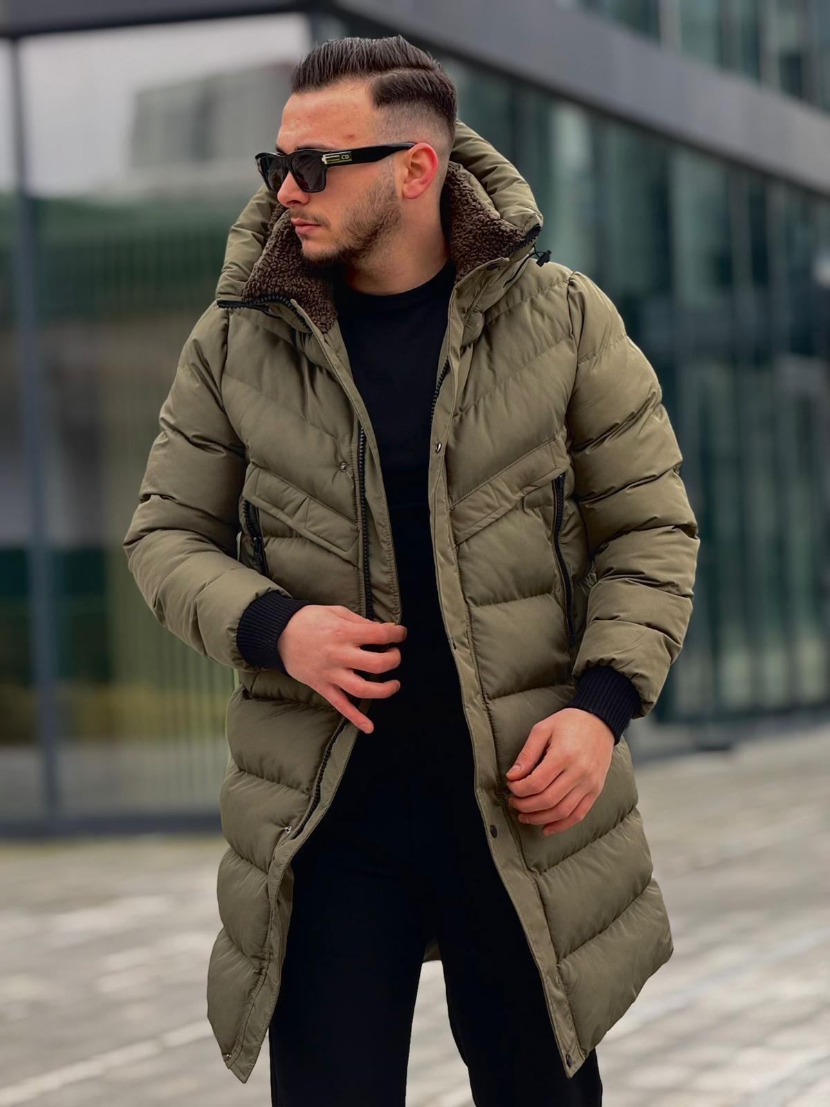 Rahat Kalıp Uzun Şişme Yüksek Yaka Mont (İGY03)
