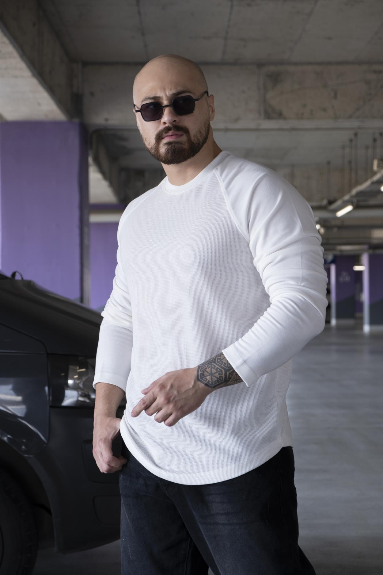 Reglan Kol Desenli Sweatshirt (SVTB13)