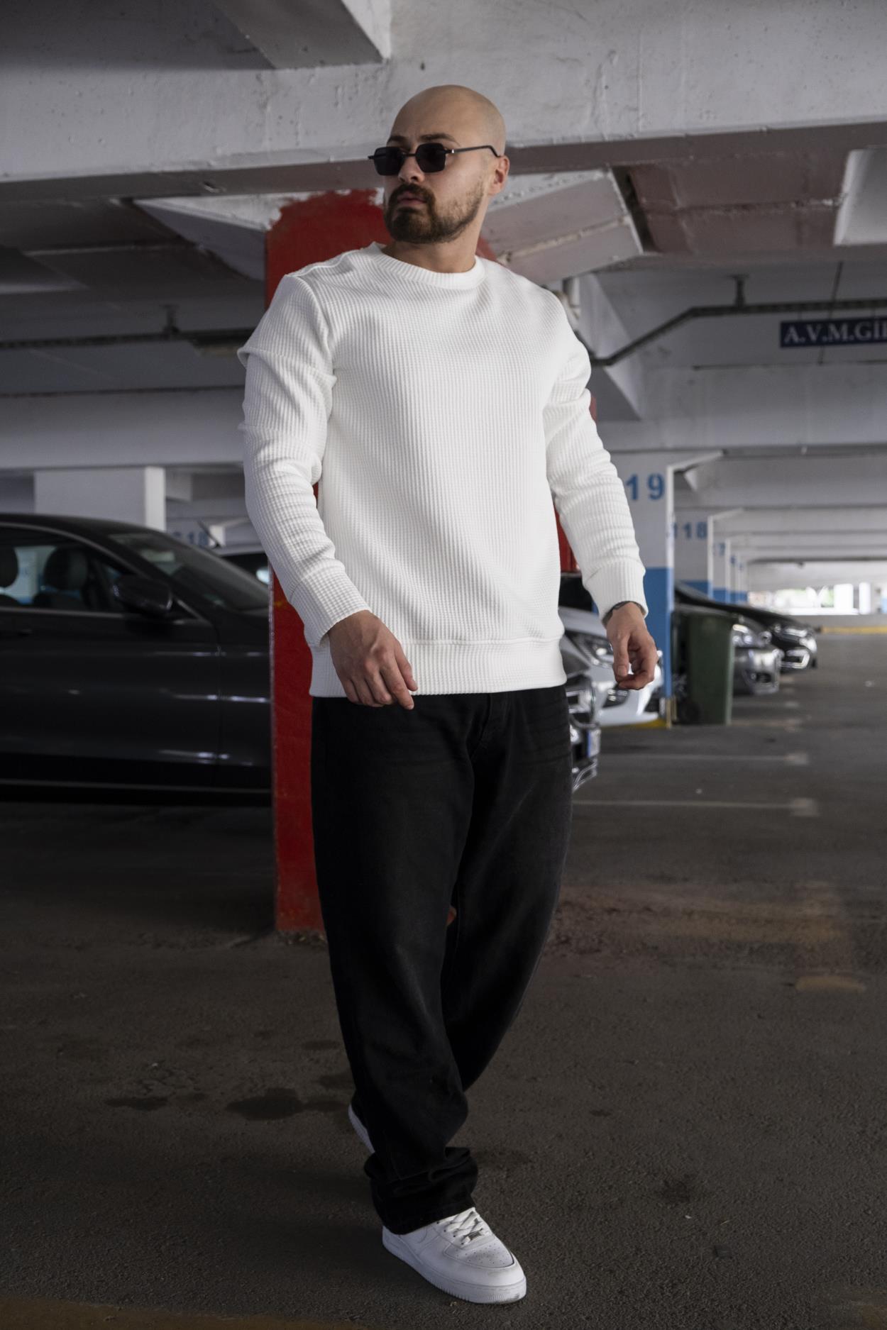 Regular Fit Waffle Kumaş Sweatshirt (SVTB06)