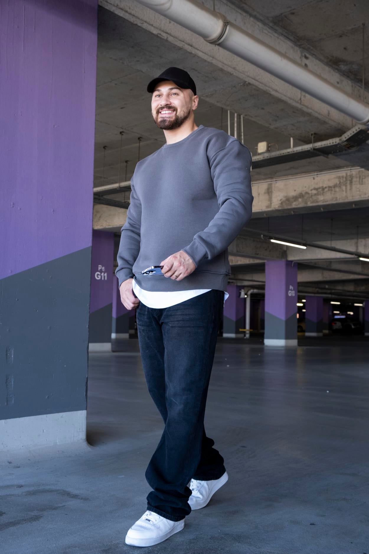 Şardonlu Üç İplik Oversize Sweatshirt (SVTG12)