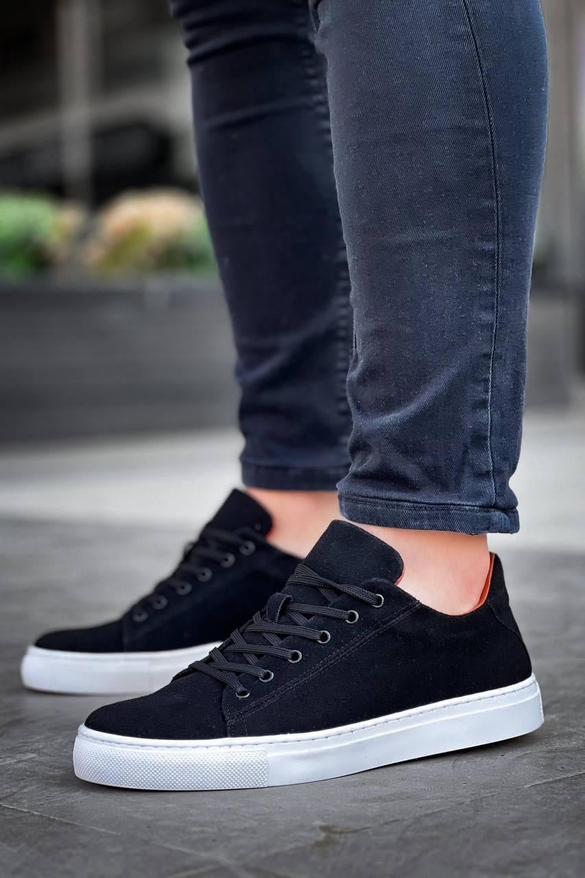 Siyah Premium Süet Erkek Sneaker (AYKSÜ02)