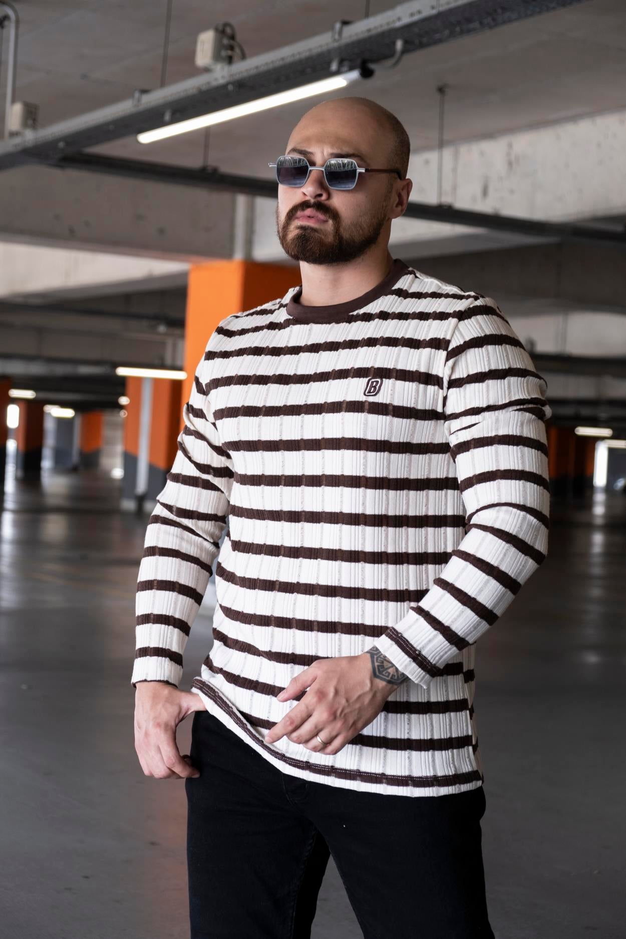 Slim Fit Çizgi Detaylı Triko (SVTKA08)