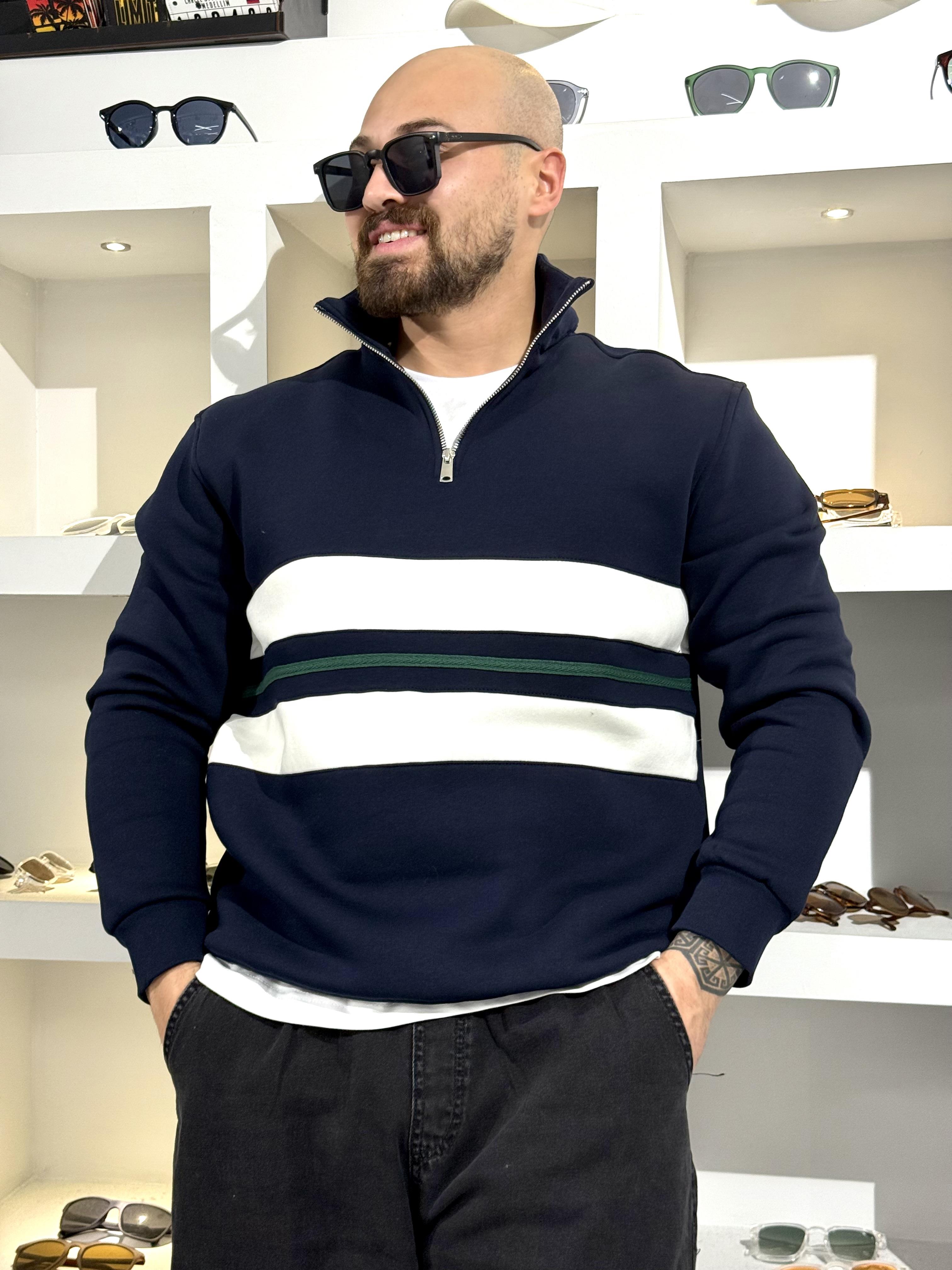 Üç İplik Yarım Fermuarlı Sweatshirt (SVTL69)