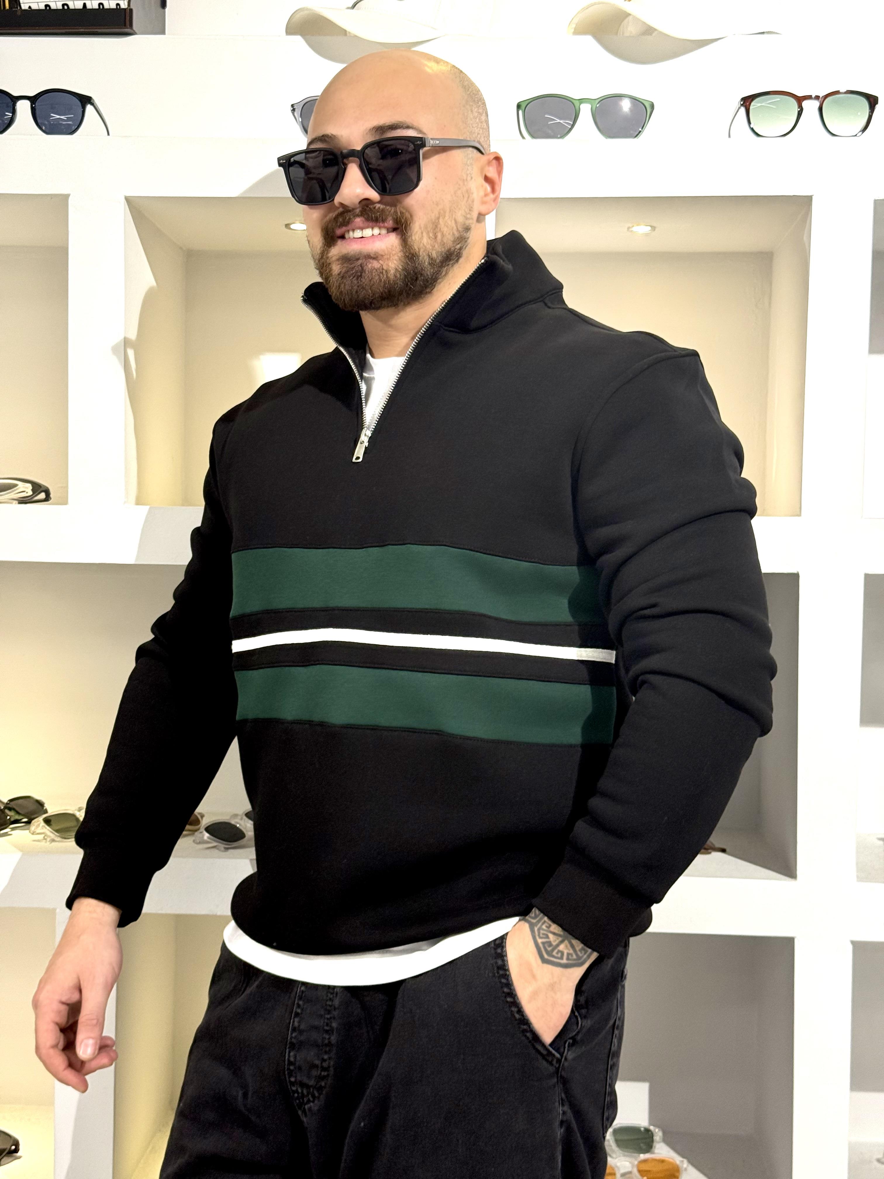 Üç İplik Yarım Fermuarlı Sweatshirt (SVTS69)