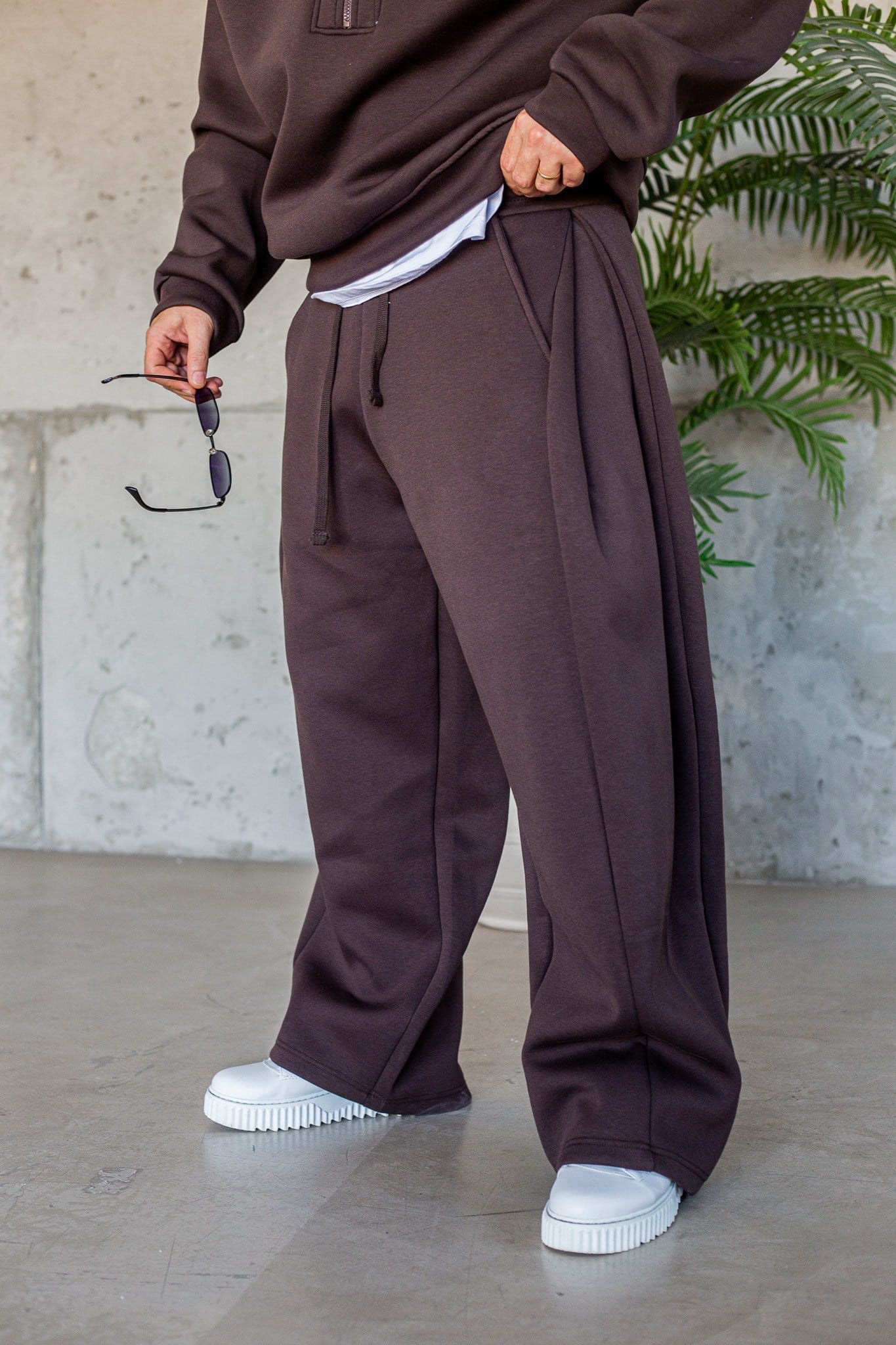 Ultra Baggy Derin Pile Detaylı Panda Kumaş Eşofman (JGKA80)