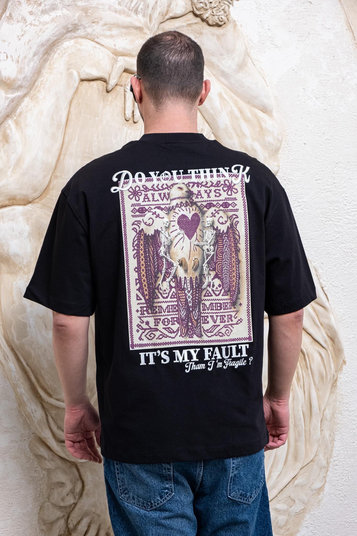 Vintage Oversize Sırt Baskılı Erkek T-Shirt (TSS40)