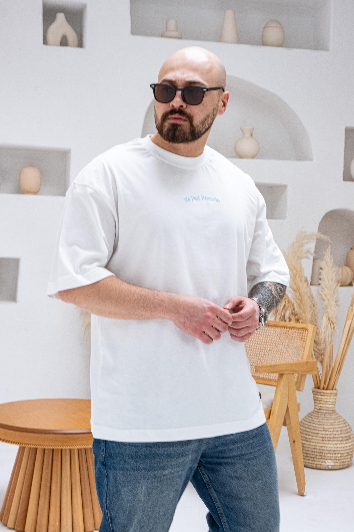 Yacht Sırt Baskılı Rahat Kalıp T-Shirt(TSB69)