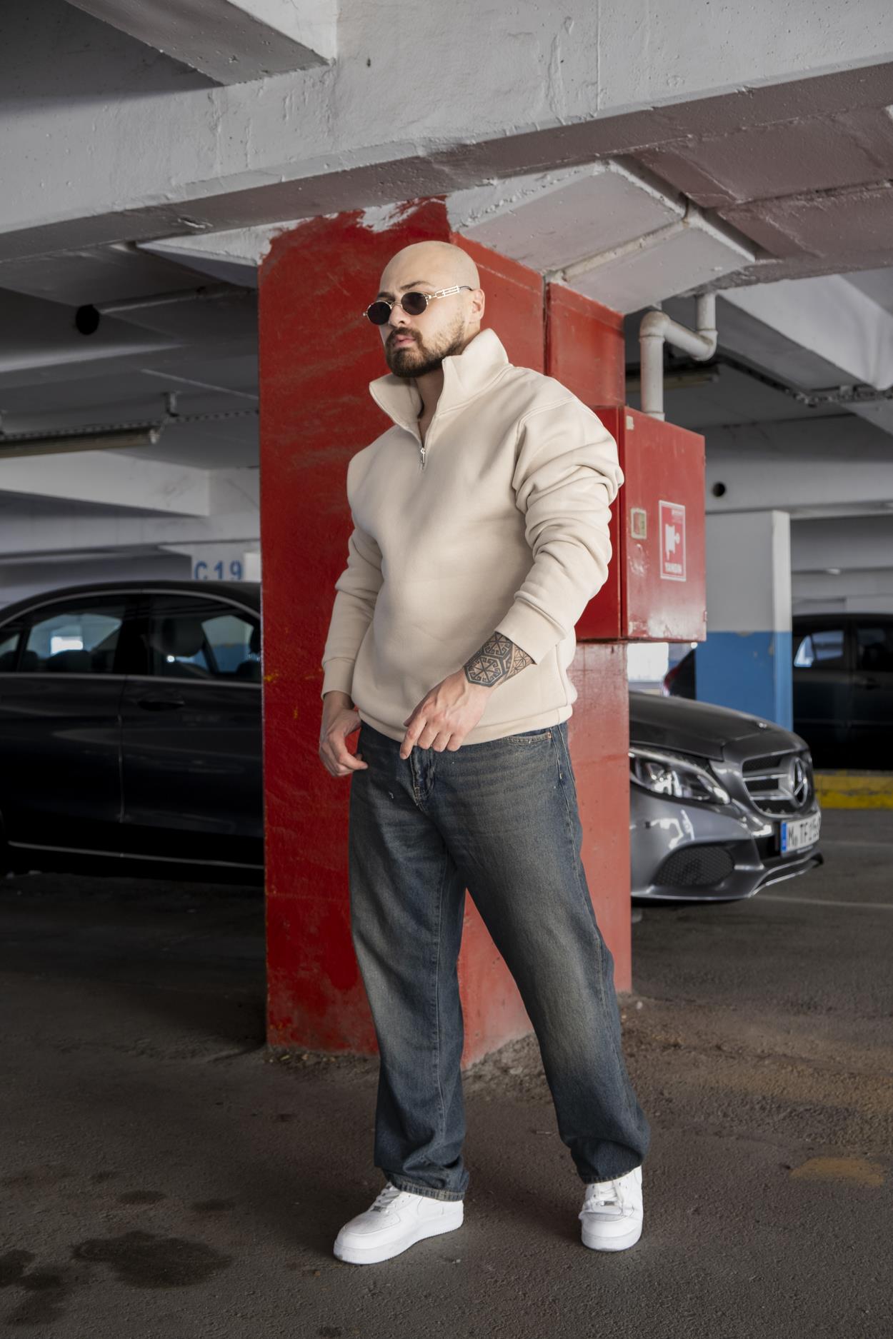 Yarım Fermuarlı Oversize Sweatshirt (SVTK04)