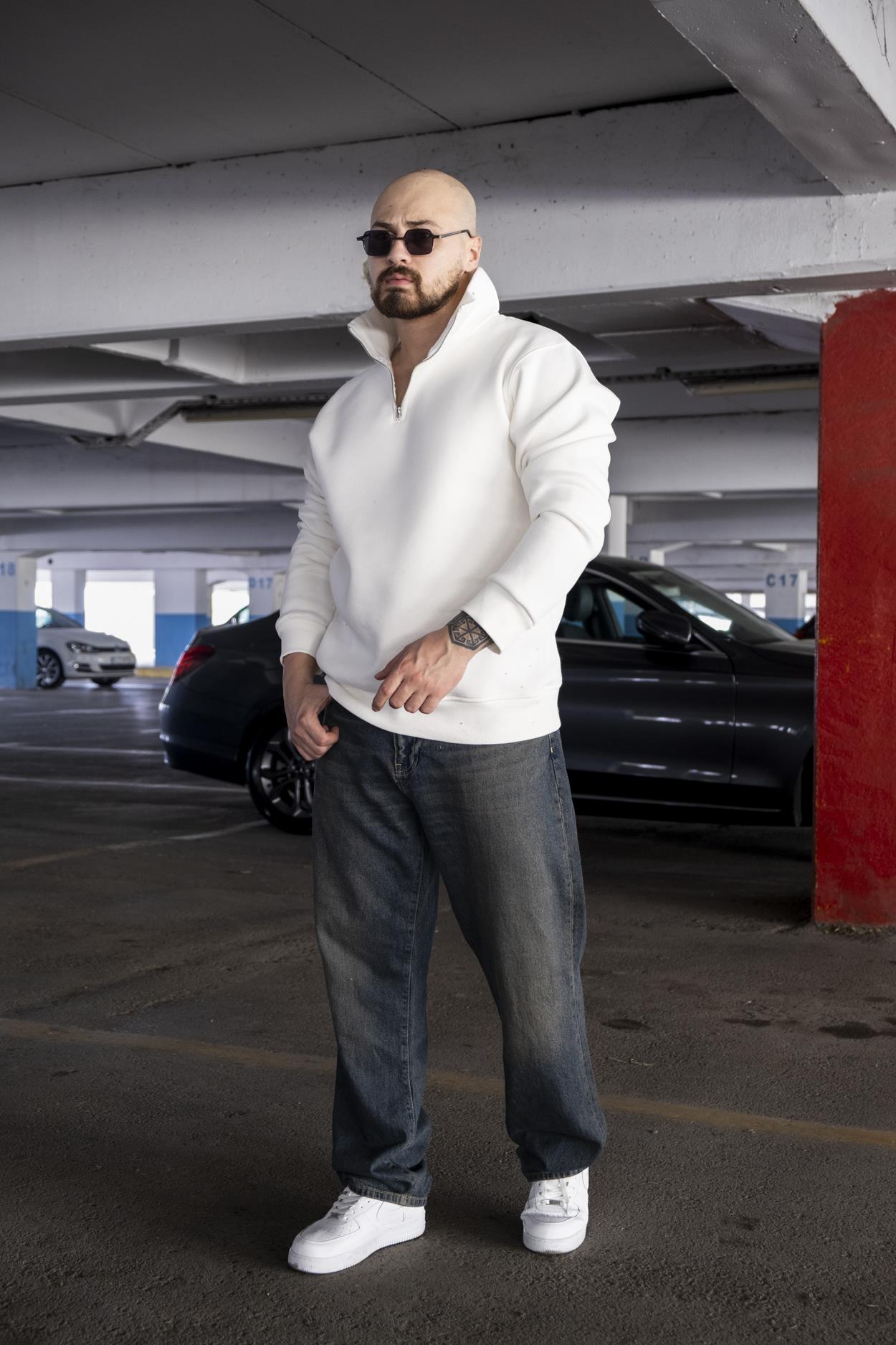 Yarım Fermuarlı Oversize Sweatshirt (SVTB04)