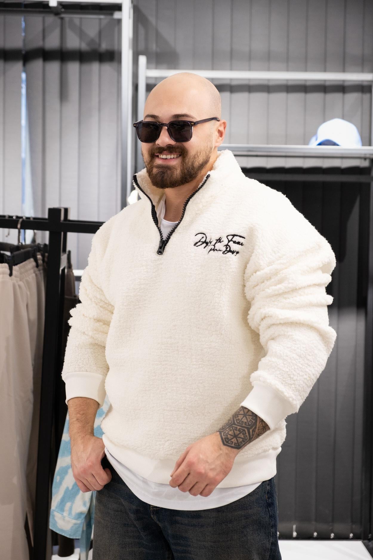 Yarım Fermuarlı Peluş Sweatshirt (FR-SB02)