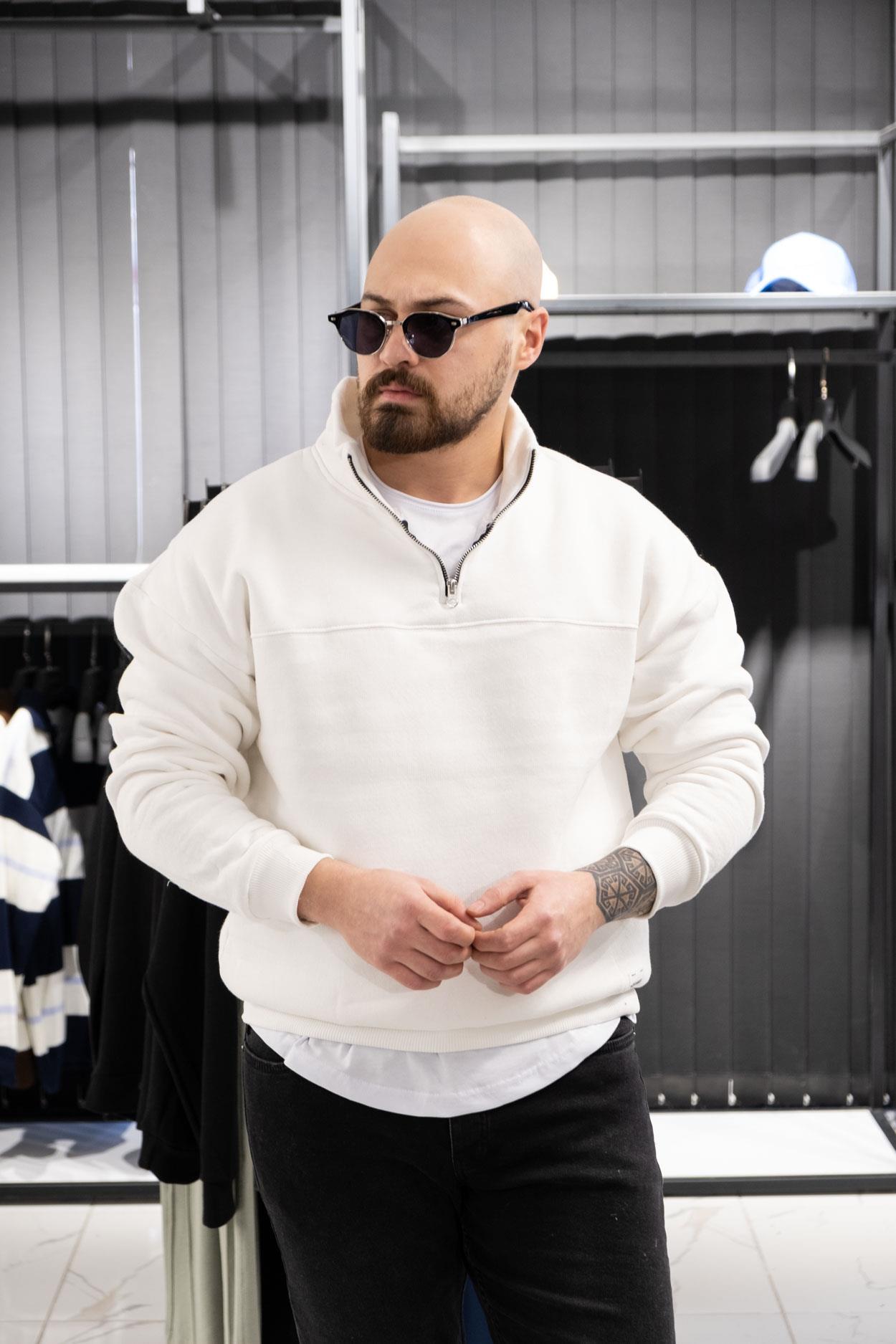 Yarım Fermuarlı Şardonlu Sweatshirt (K-SWTB14)