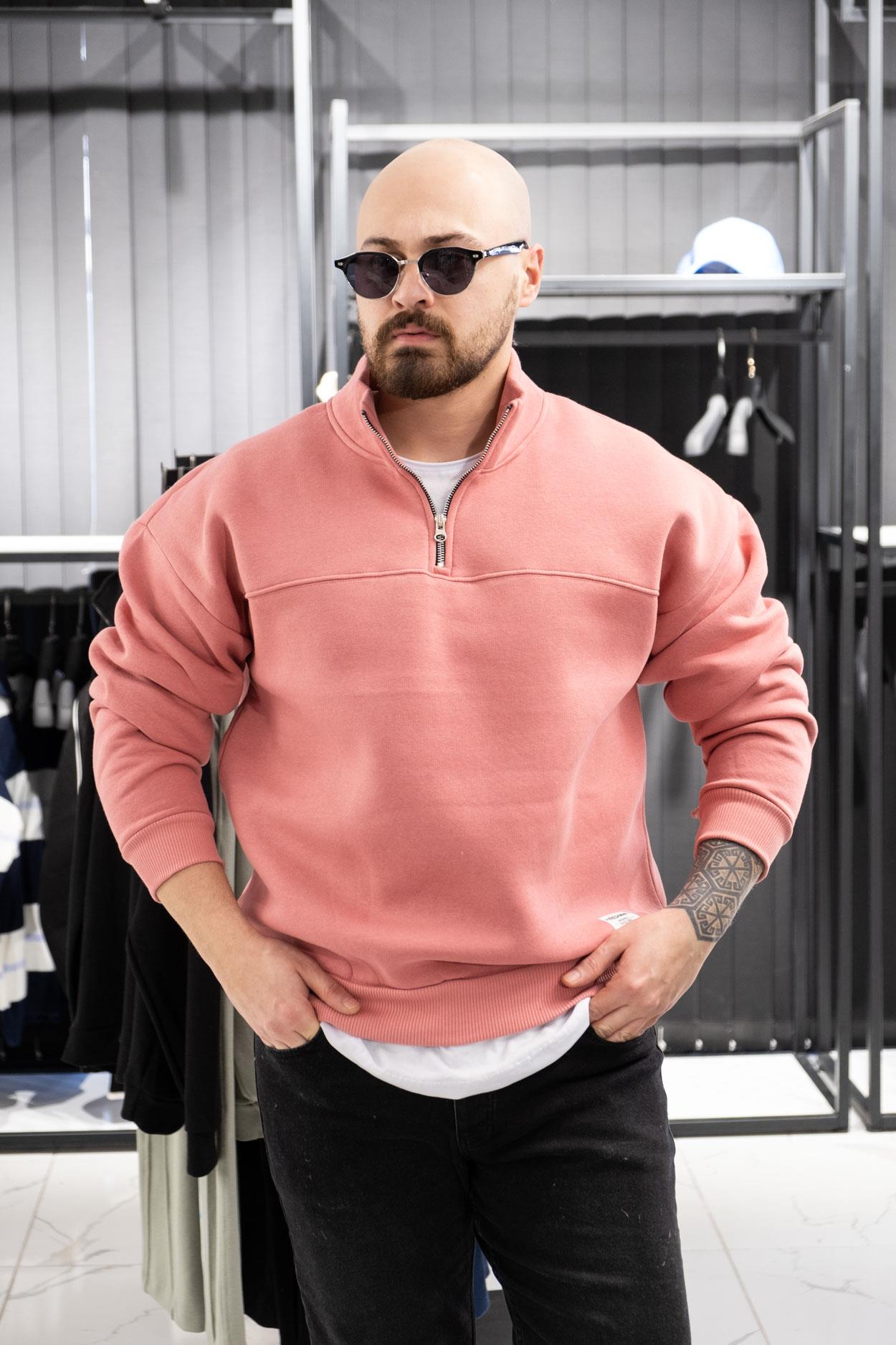 Yarım Fermuarlı Şardonlu Sweatshirt (K-SWTP14)