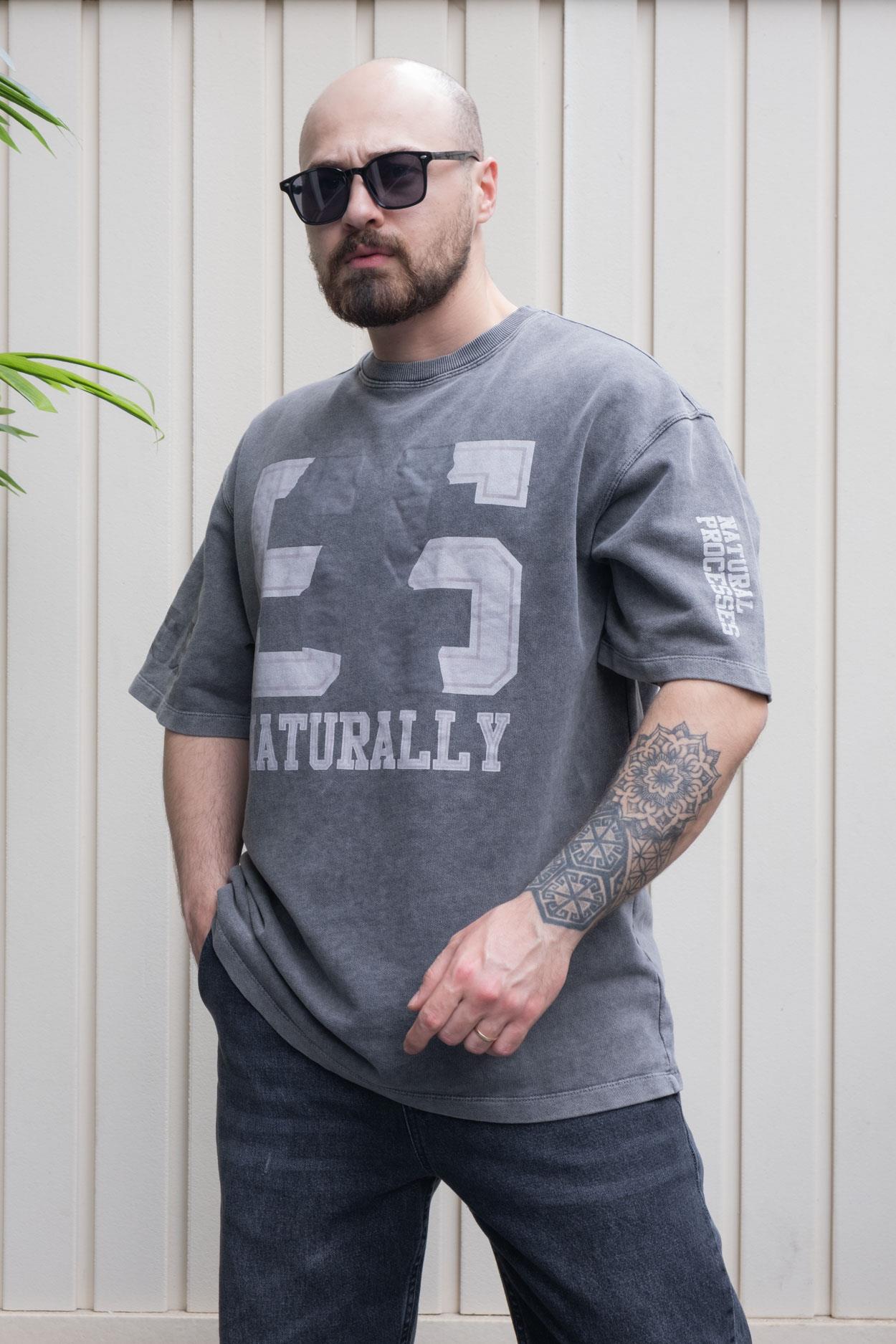 Yıkamalı Baskılı Oversize T-Shirt (TSA24)