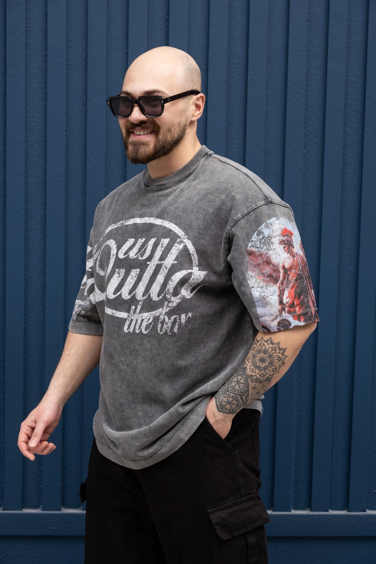 Yıkamalı Baskılı Oversize T-Shirt (TSG14)