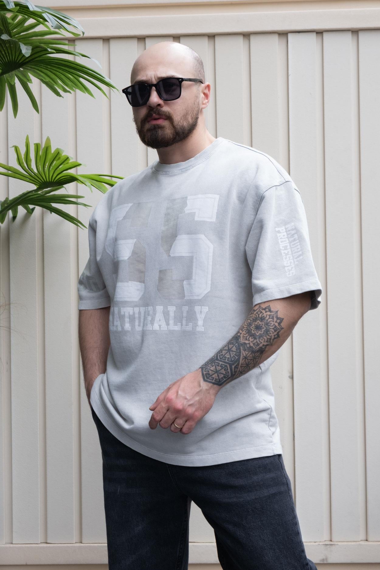 Yıkamalı Baskılı Oversize T-Shirt (TSG24)