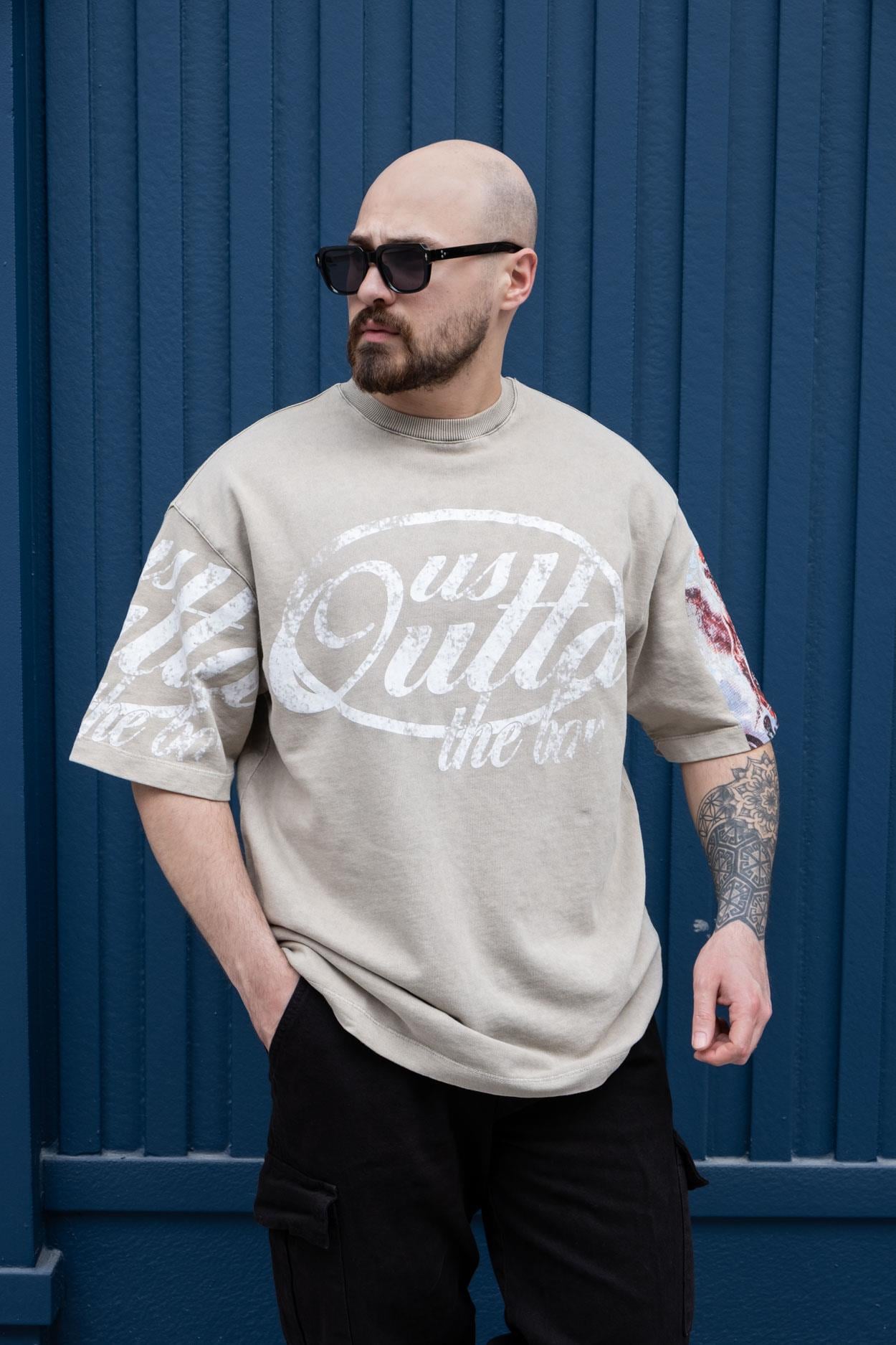 Yıkamalı Baskılı Oversize T-Shirt (TSK14)