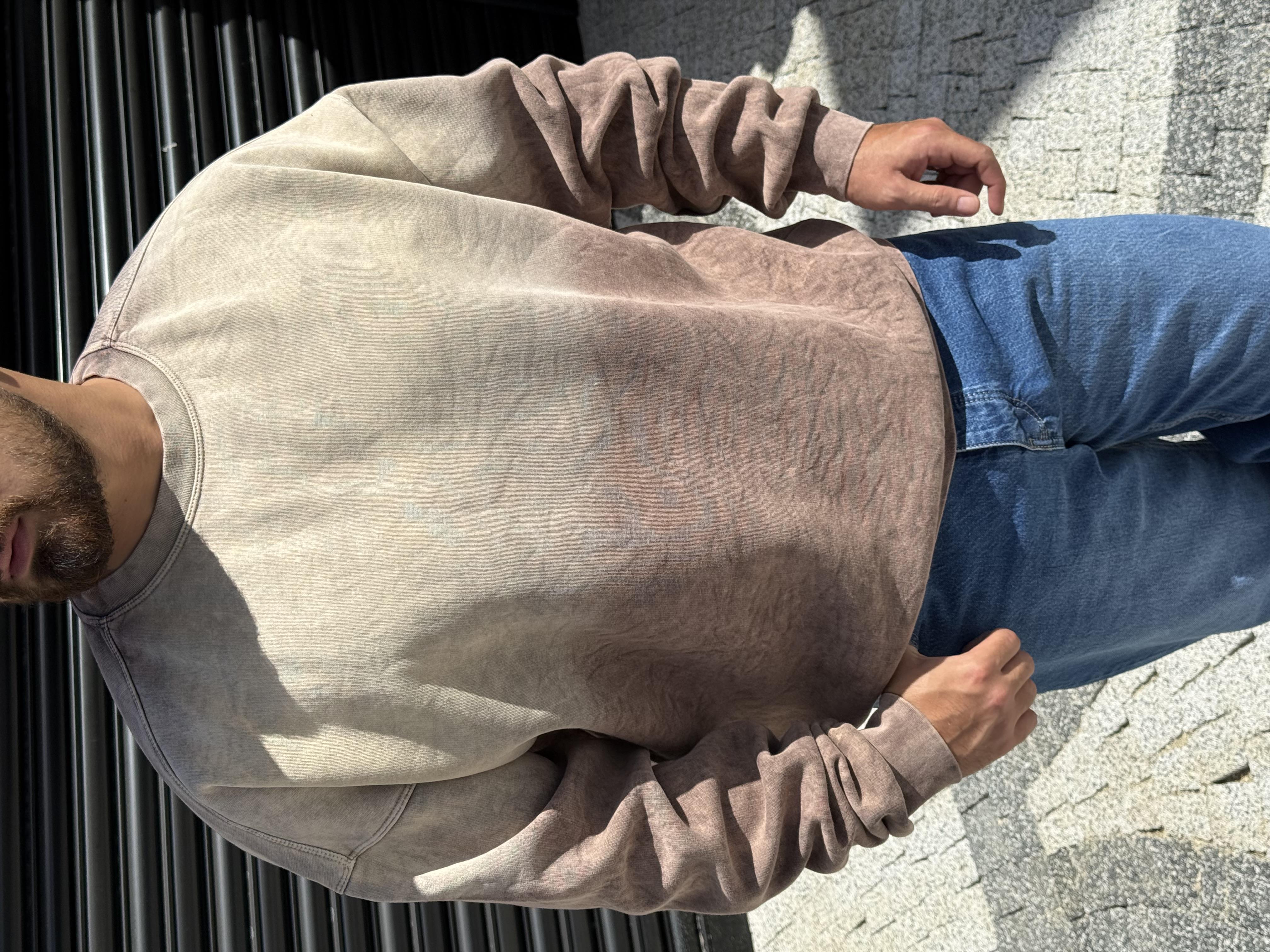 Yıkamalı Şardonlu Oversize Sweatshirt (SVTK52)