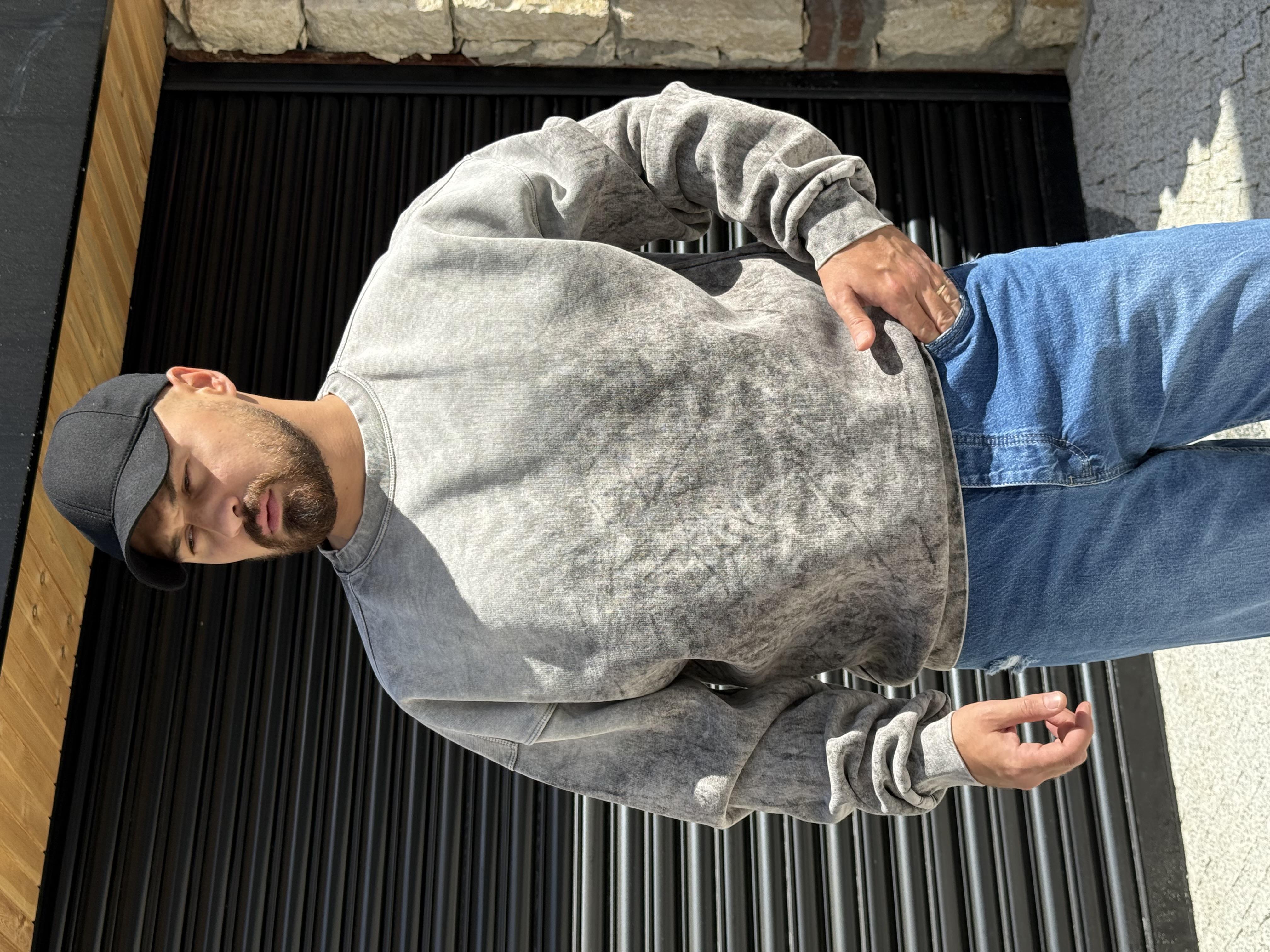 Yıkamalı Şardonlu Oversize Sweatshirt (SVTG52)