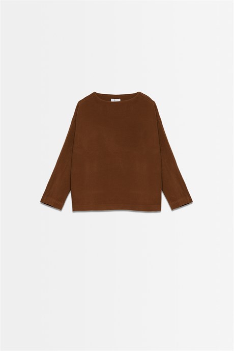 BROWN STAMP PULLOVER
