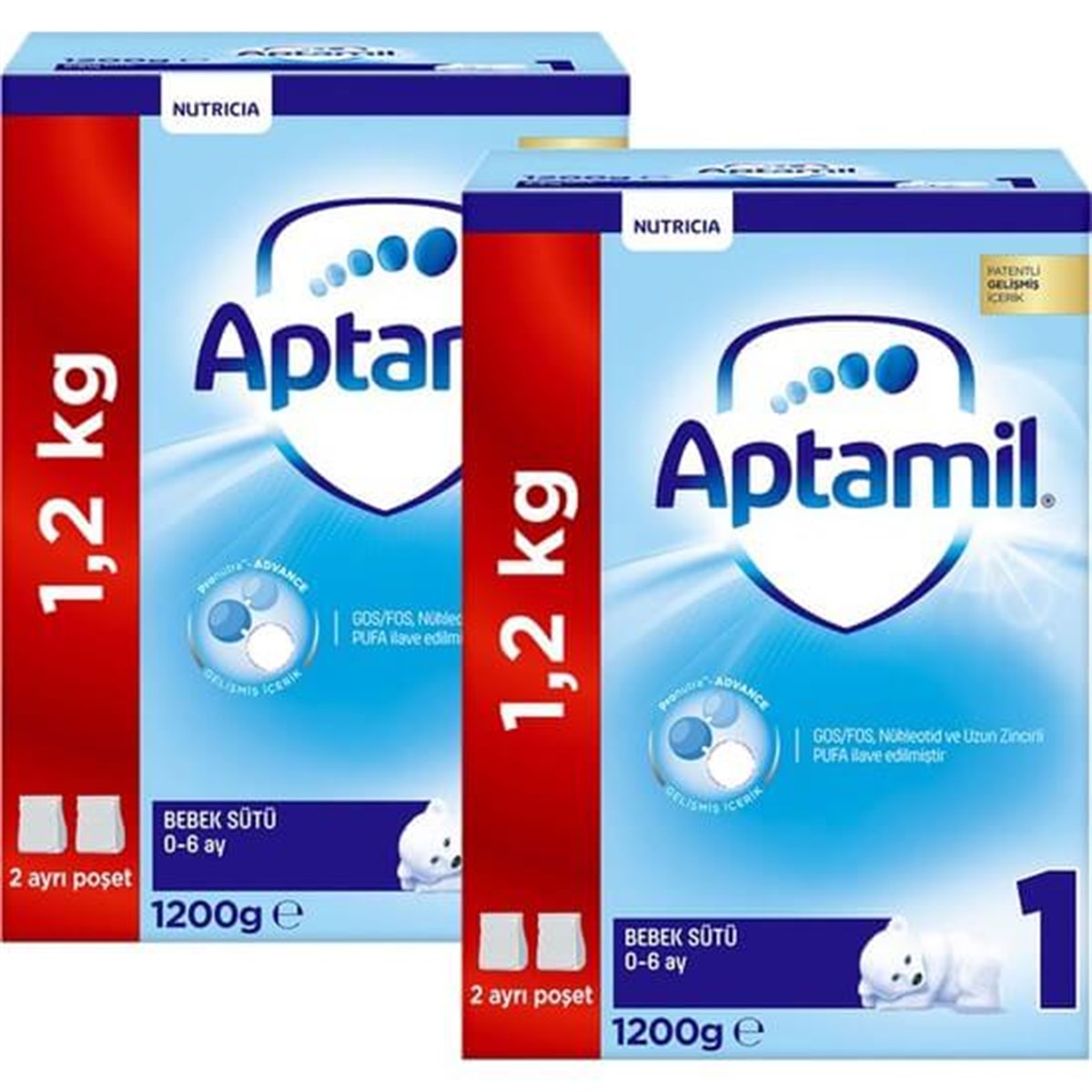 Aptamil 1 Bebek Sütü 1200 g 0-6 Ay * 2 ADET