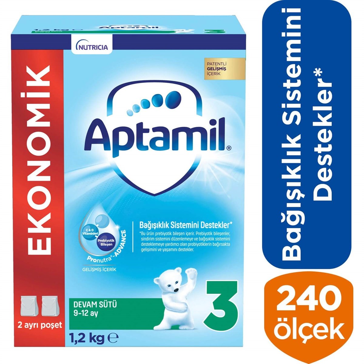 Aptamil 3 Devam Sütü 1200 g 9-12 Ay