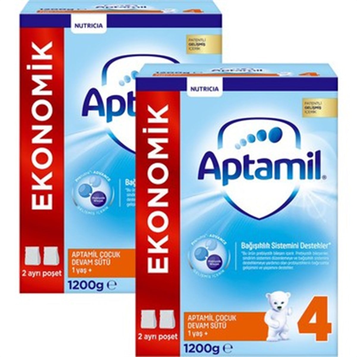 Aptamil 4 Çocuk Devam Sütü 1200 g 1 Yaş+ * 2 ADET