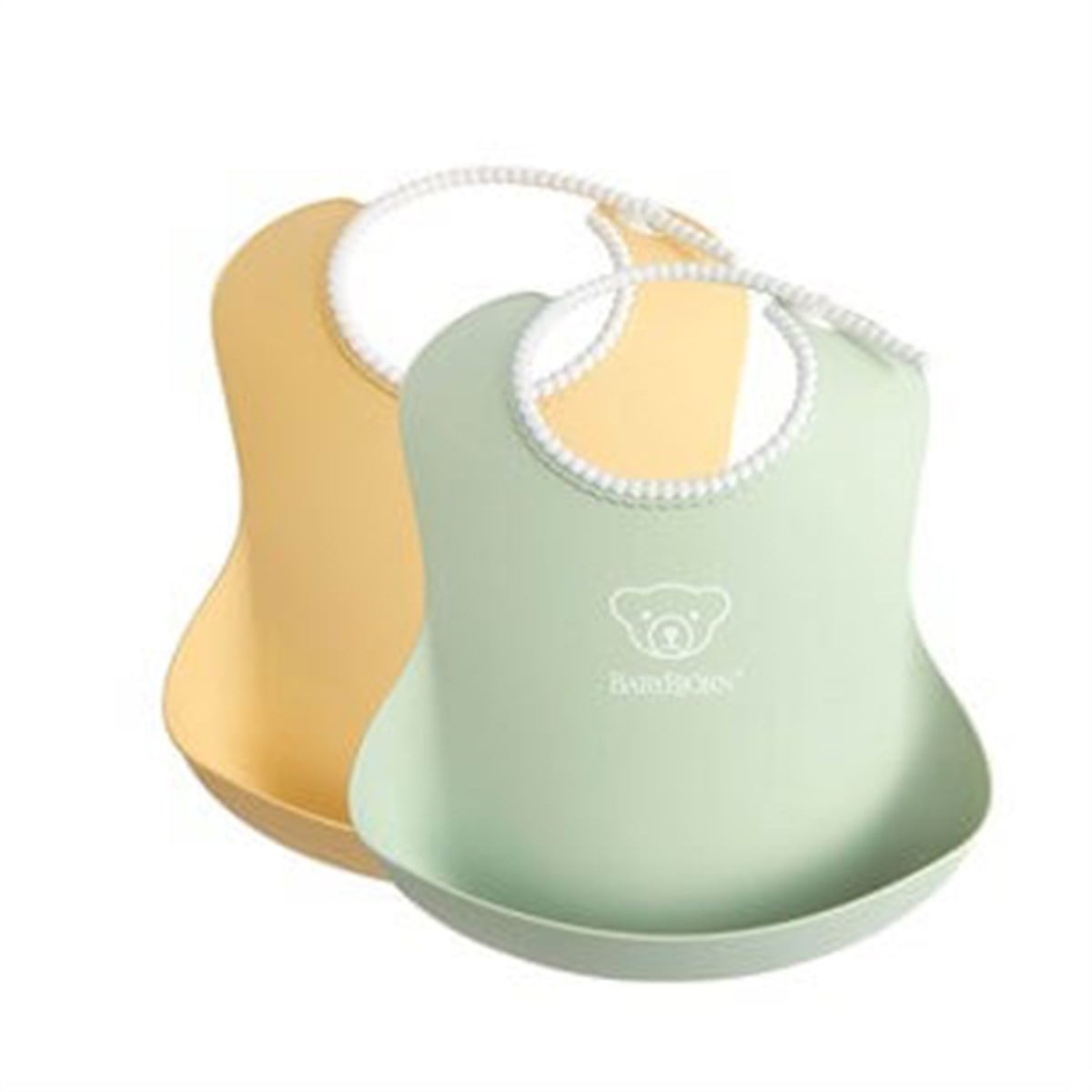 Babybjörn 2' li Yumuşak Plastik Mama Önlüğü Powder Yellow/Green