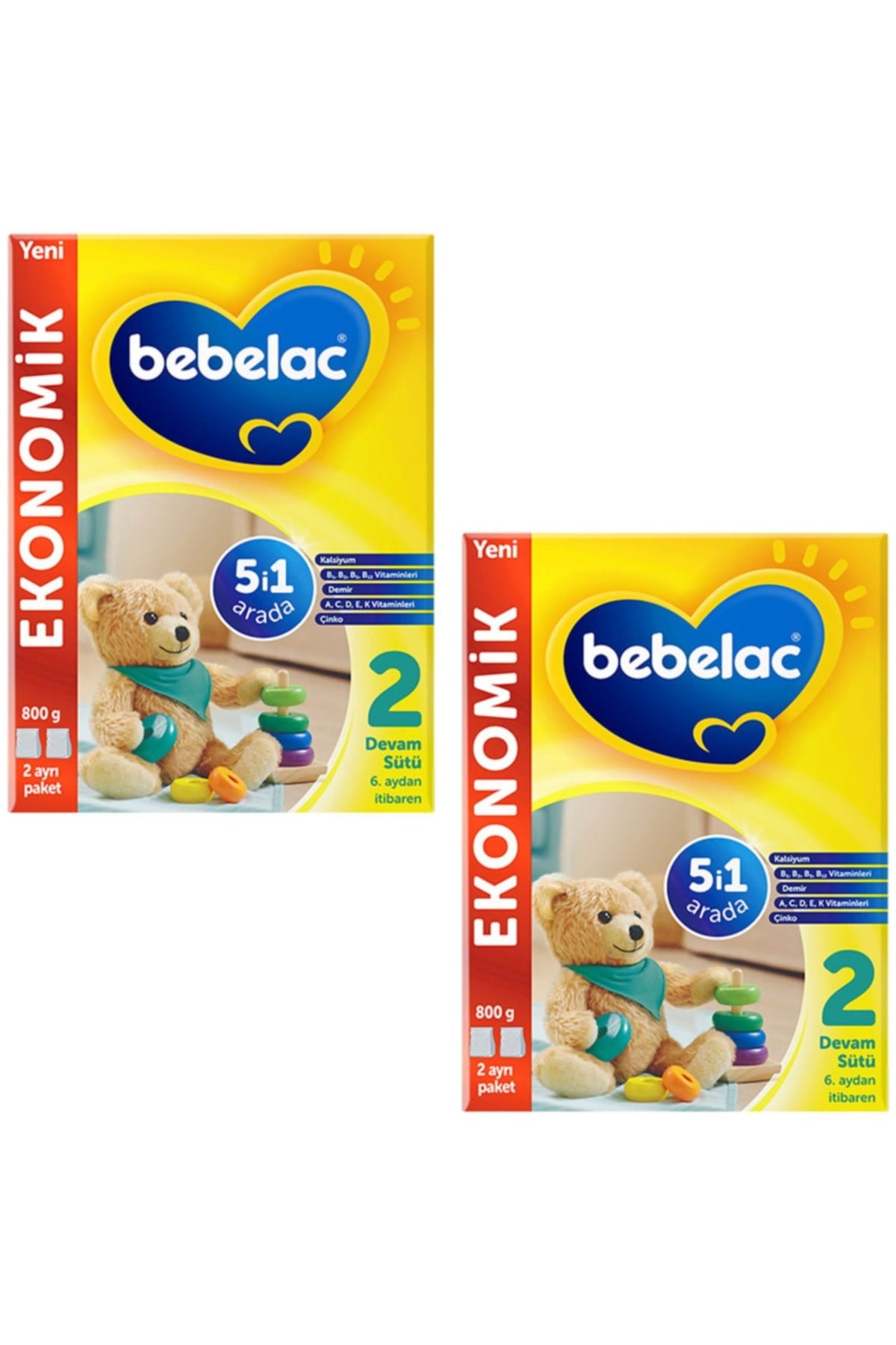 Bebelac 2 Bebek Sütü 800 g 0-6 Ay 2 ADET