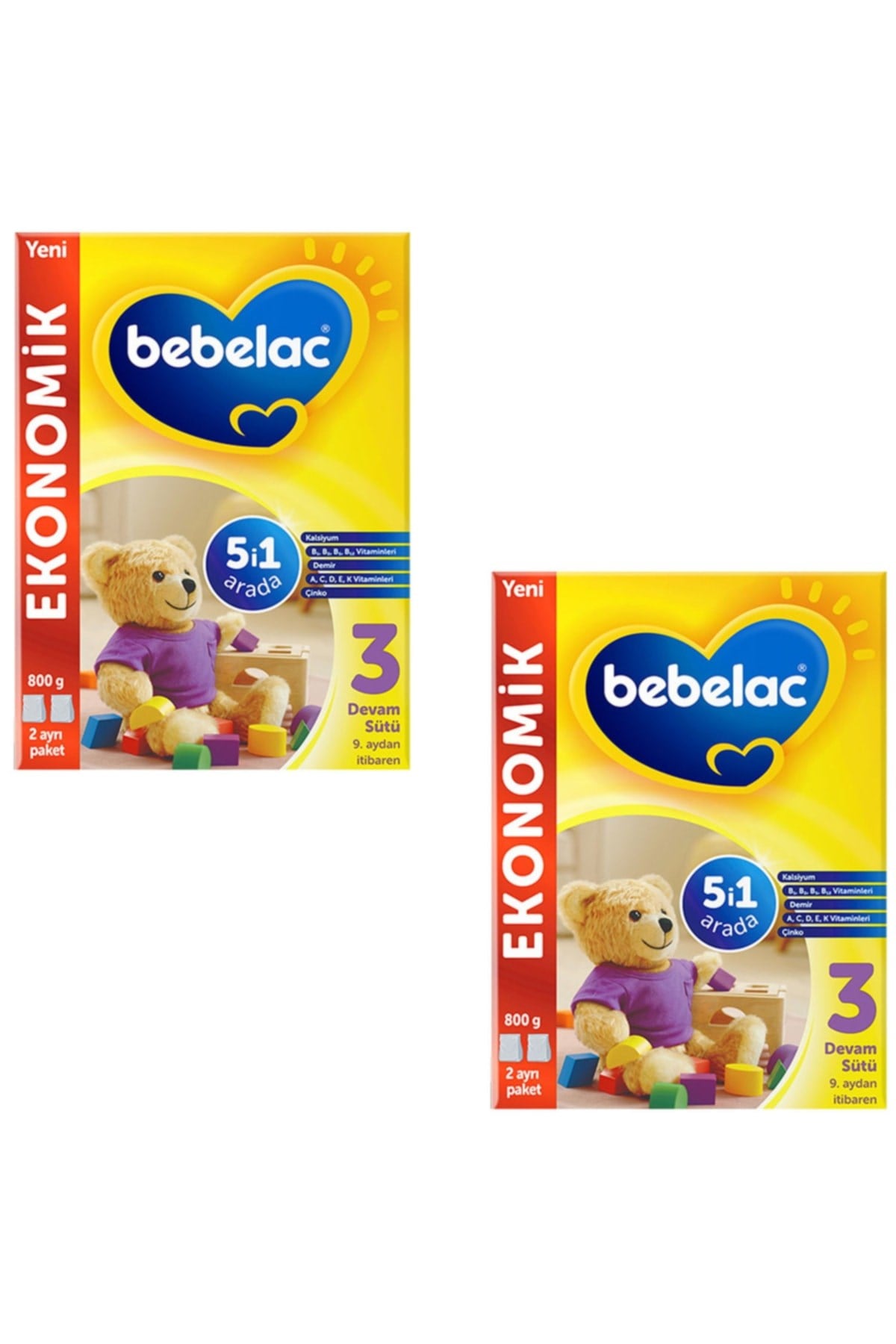 Bebelac 3 Devam Sütü 800 g 9-12 Ay 2 ADET